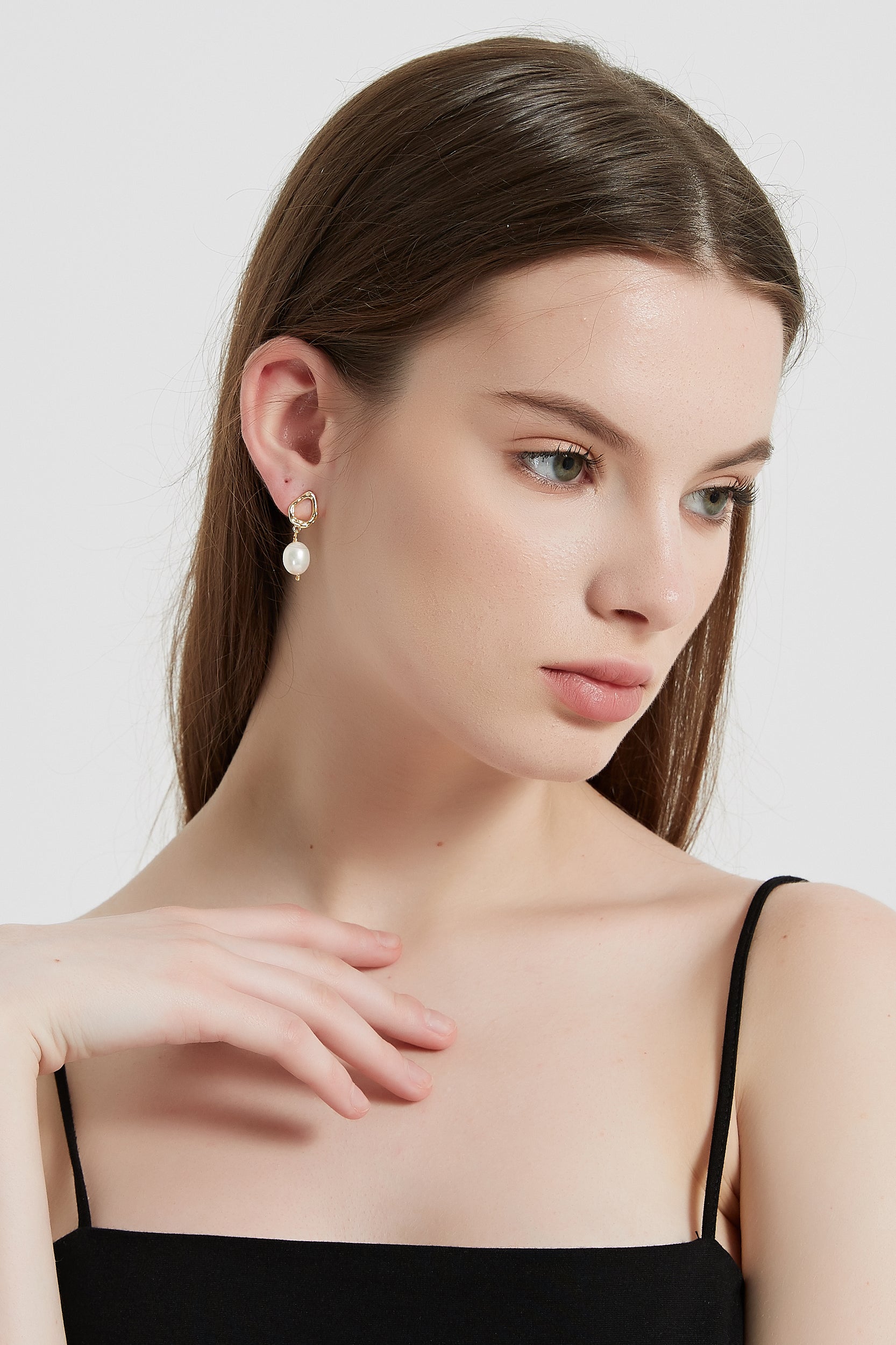 Zephyrine 18K Gold-Filled Hoop Pearl Drop Earrings