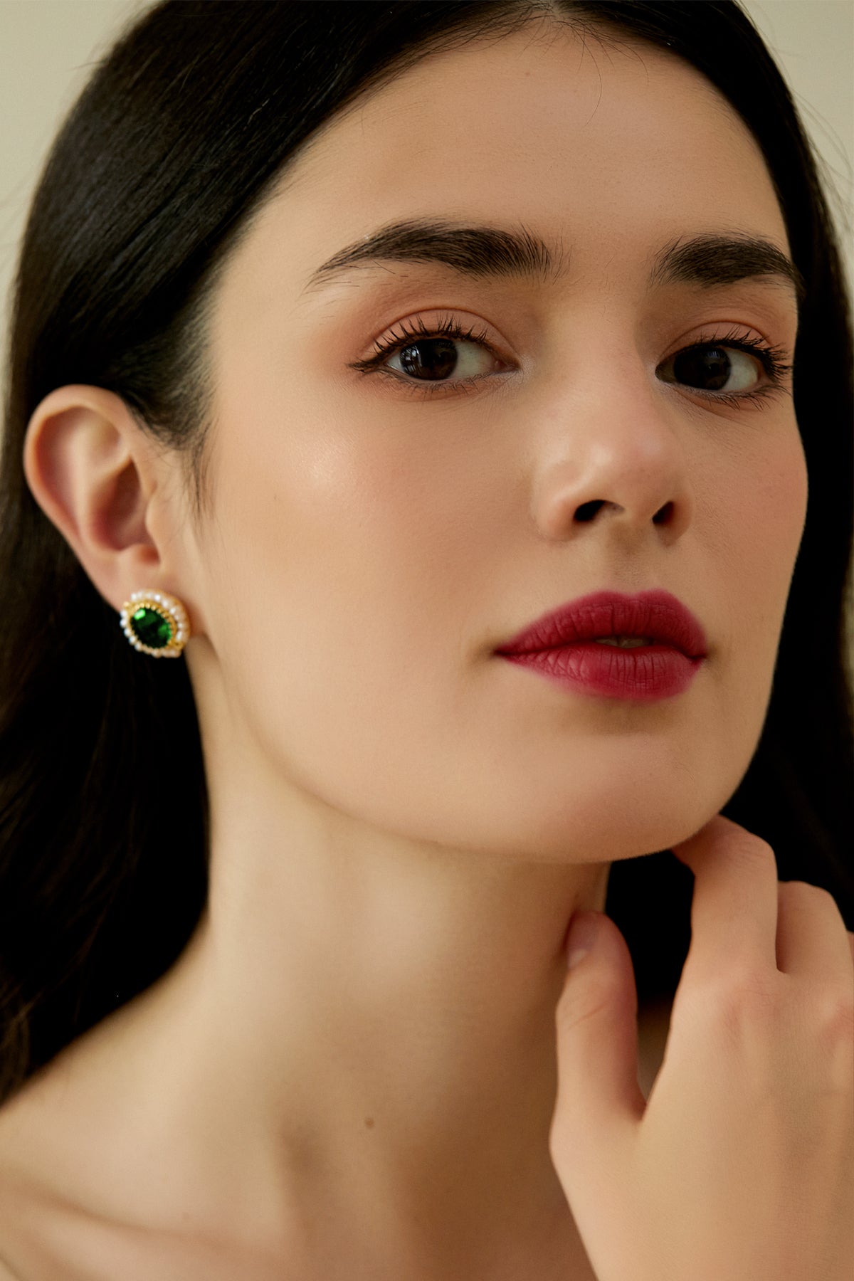 Enora 18K Gold Crystal Pearl Earrings 8