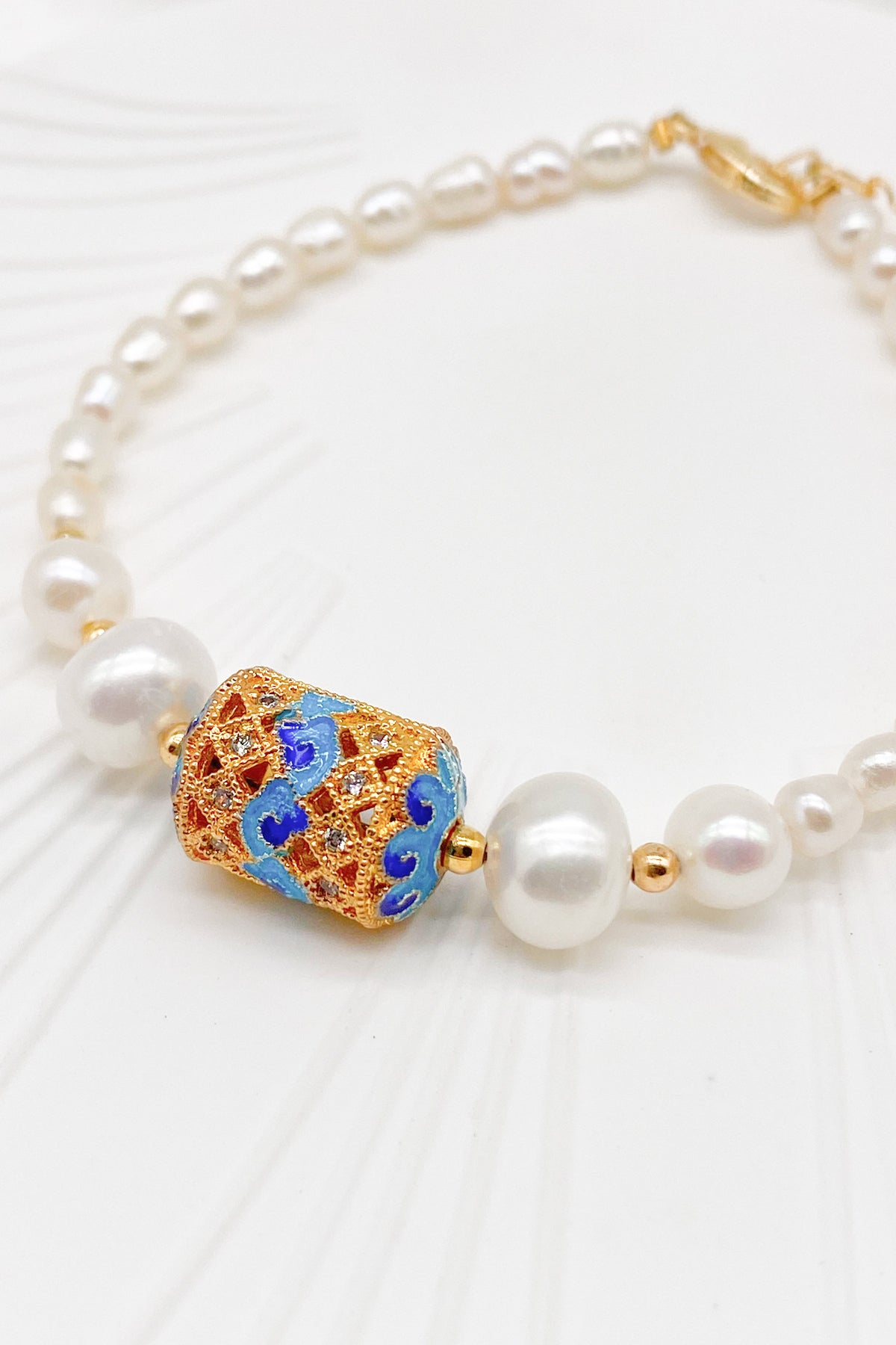 Lorna Enamel Freshwater Pearl Bracelet 4