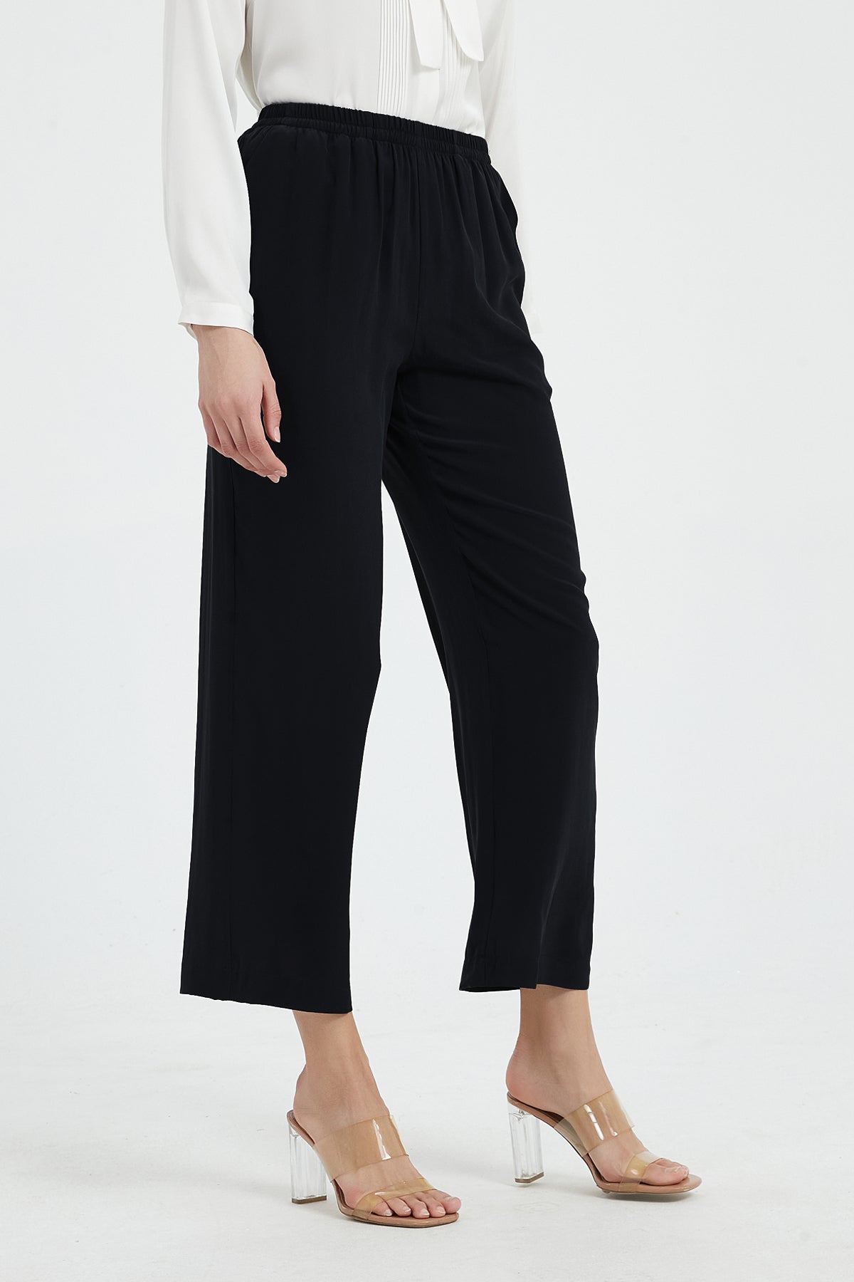 SKY Faye Washable Silk Pants Black3