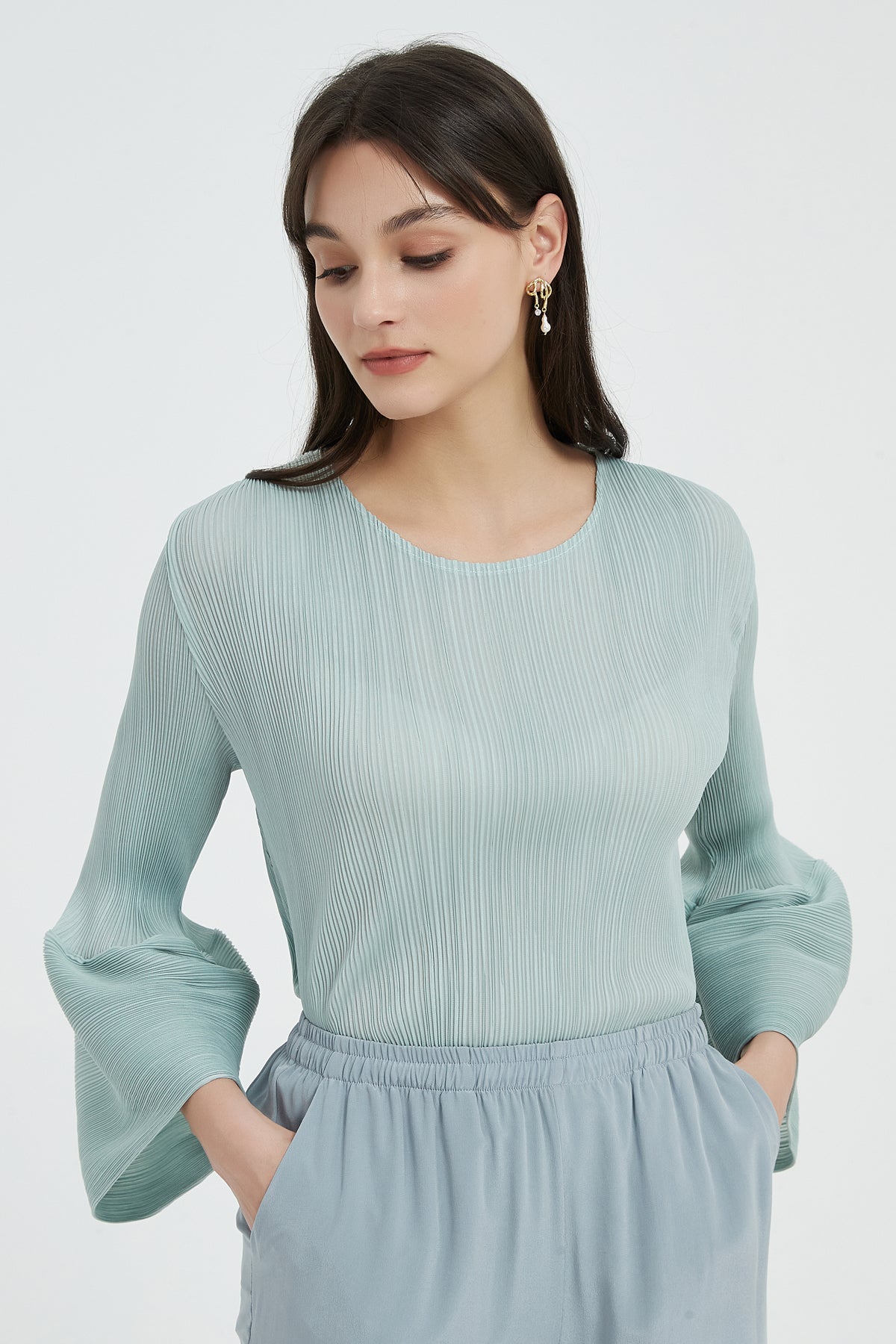 SKYE 3fourth sleeve top Light green2