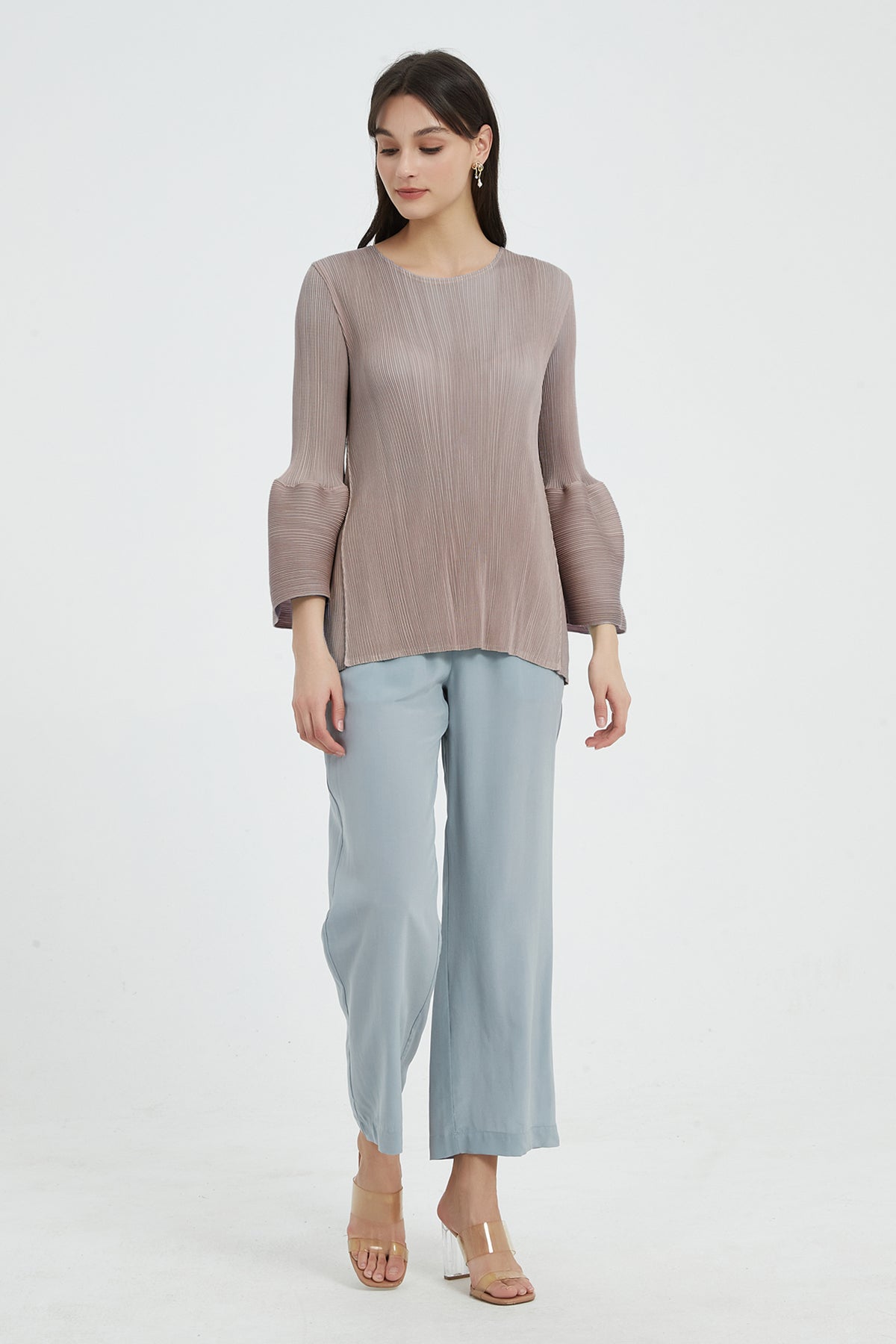SKYE 3fourth sleeve top beige5