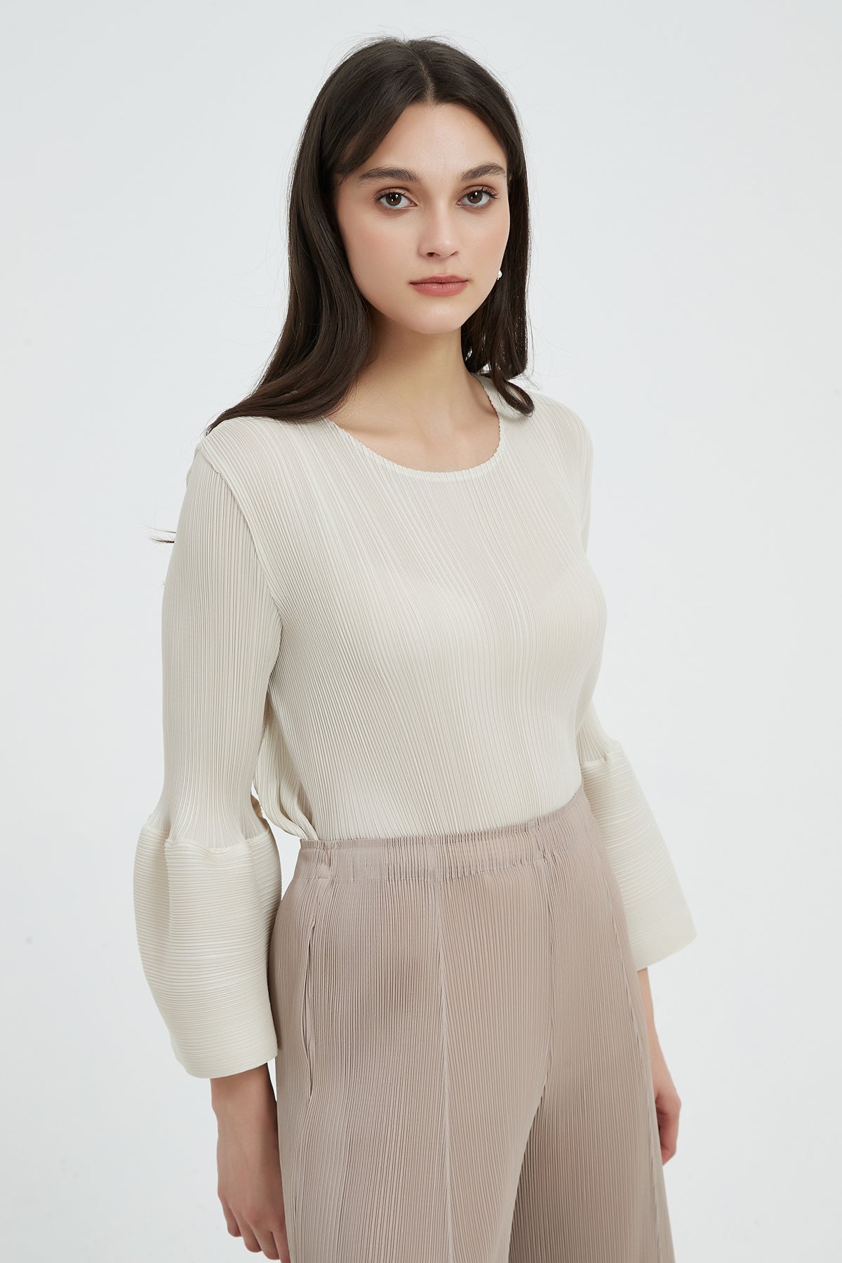SKYE 3fourth sleeve top white3