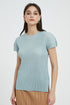 SKYE Allegra Short Sleeve Pleated Top LG