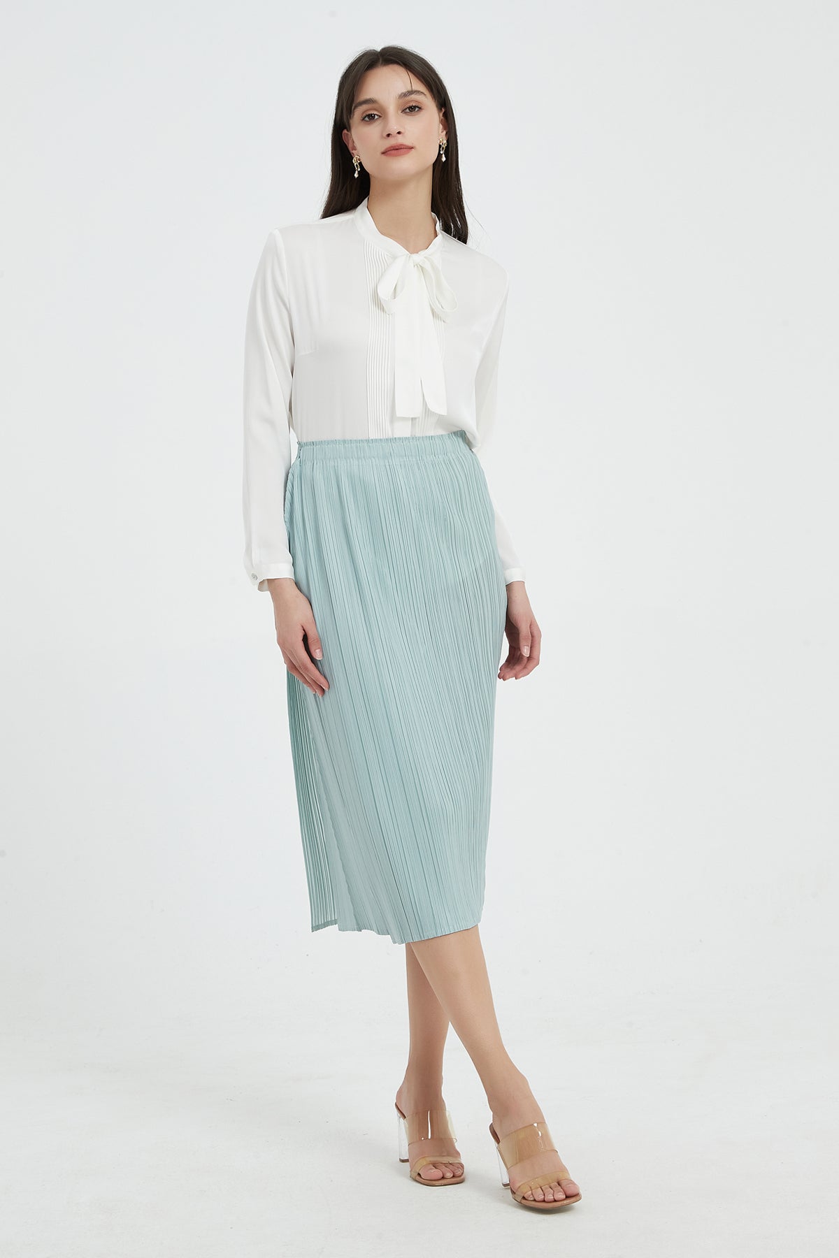 SKYE Fairleigh Washable Silk Blouse White3