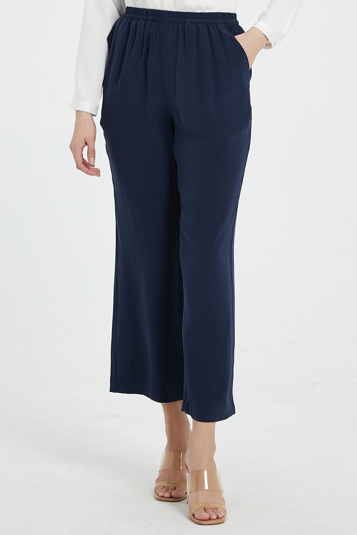 SKYE Faye Washable Silk Pants Navy8