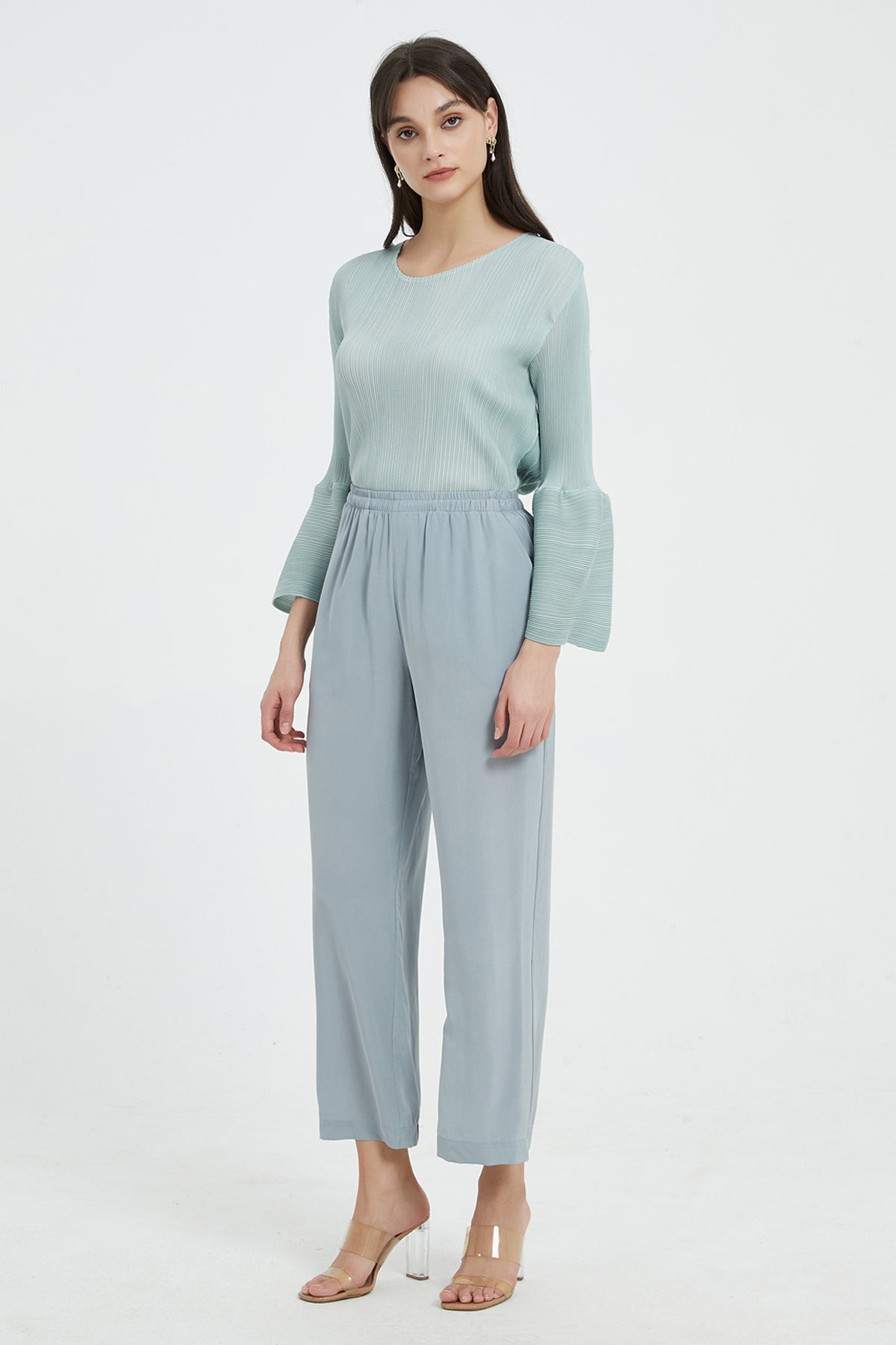 SKYE Faye Washable Silk Pants Light Blue2