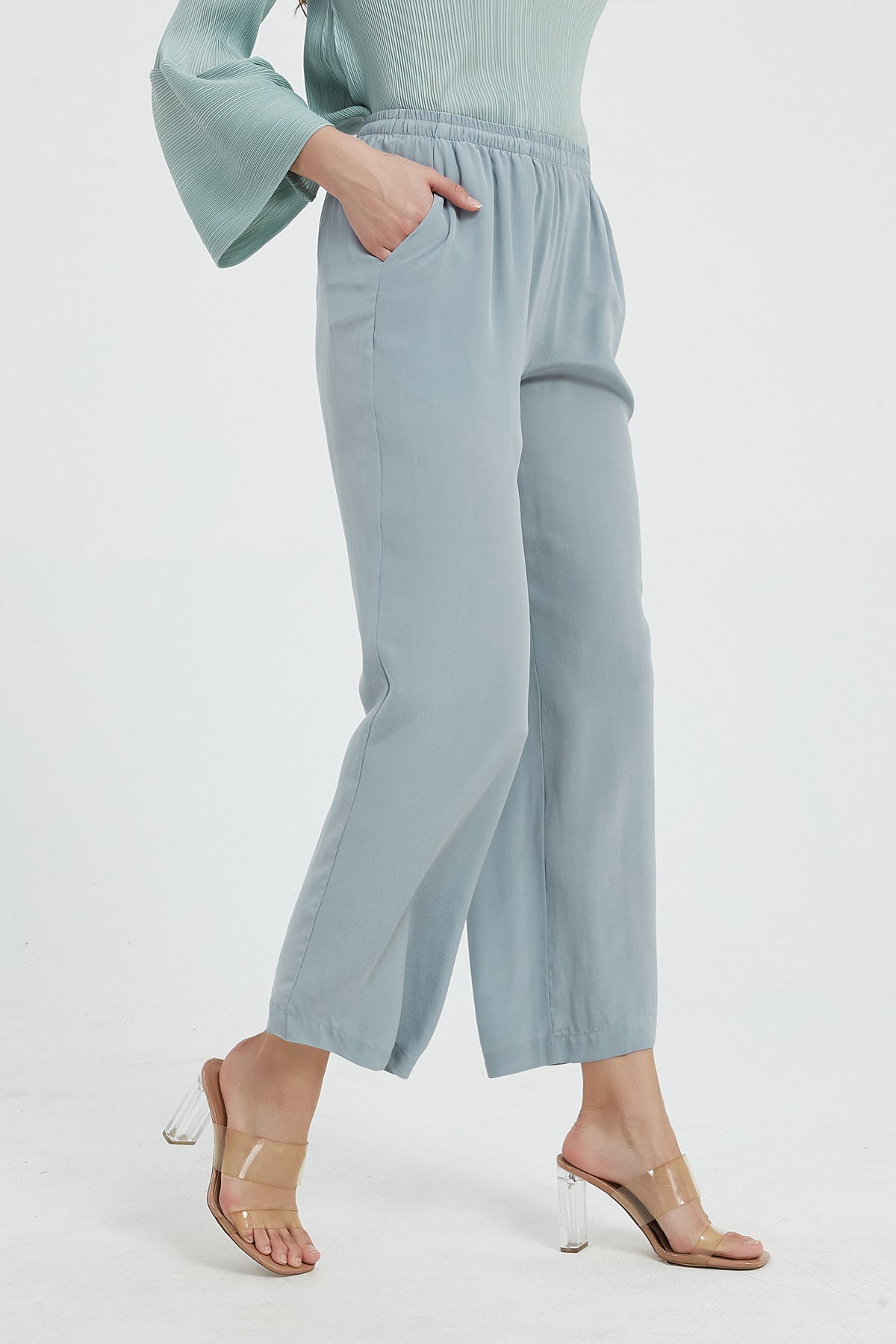 SKYE Faye Washable Silk Pants Light Blue6
