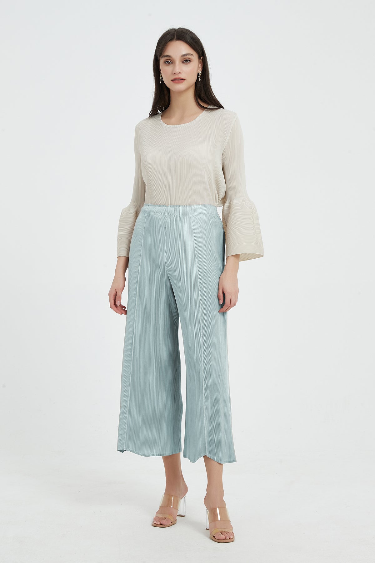 SKYE Faye Washable Silk Pants Light green
