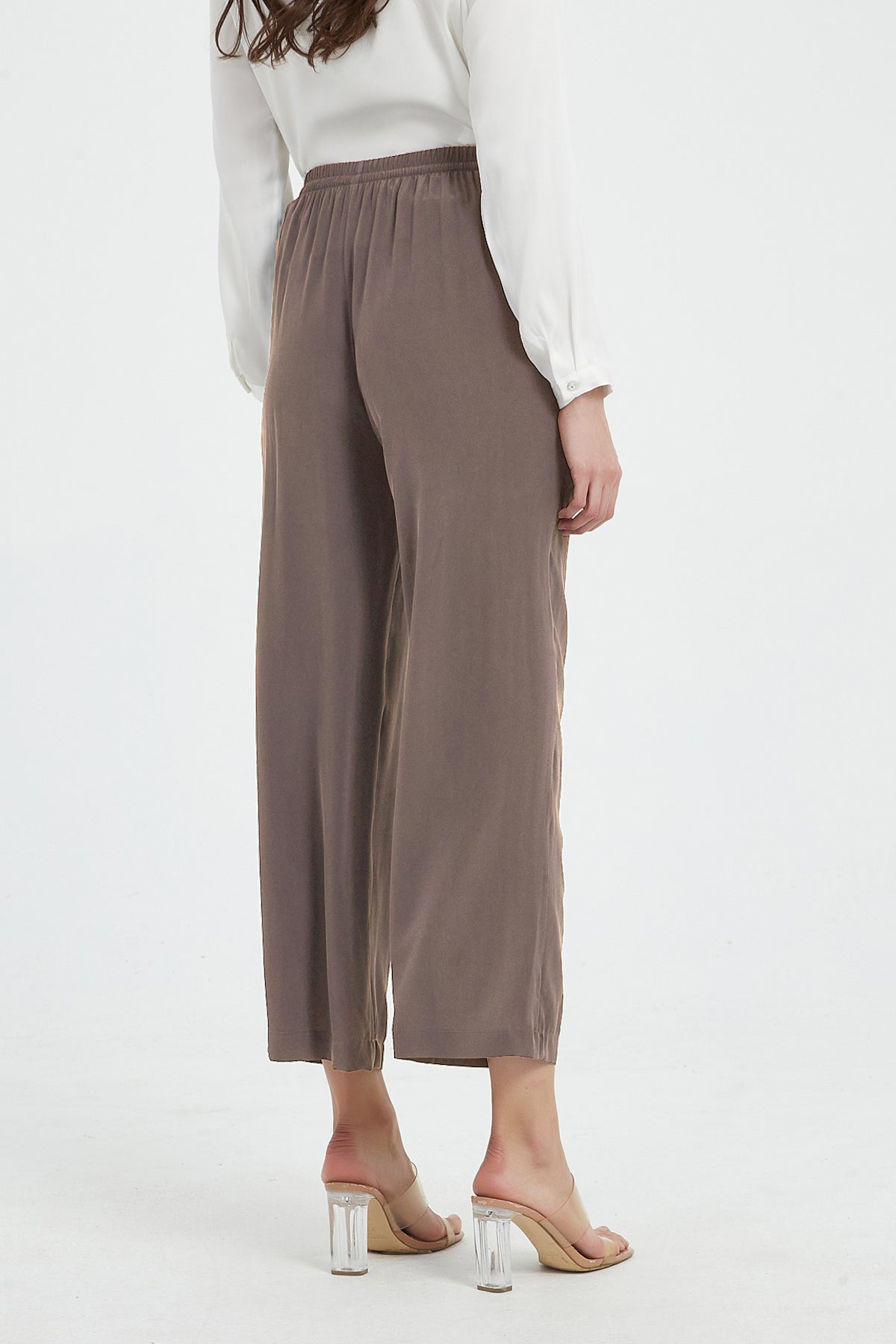 SKYE Faye Washable Silk Pants Taupe
