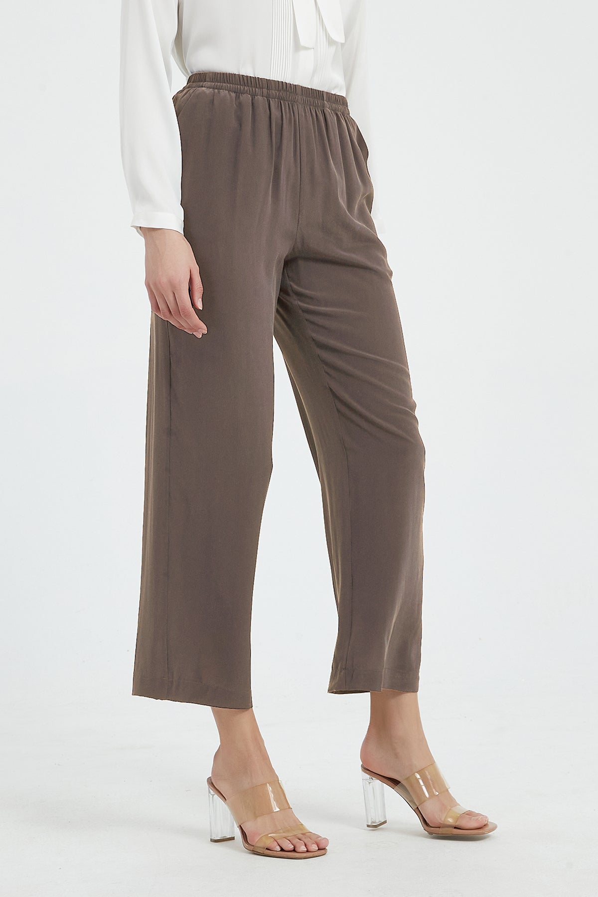 SKYE Faye Washable Silk Pants Taupe3