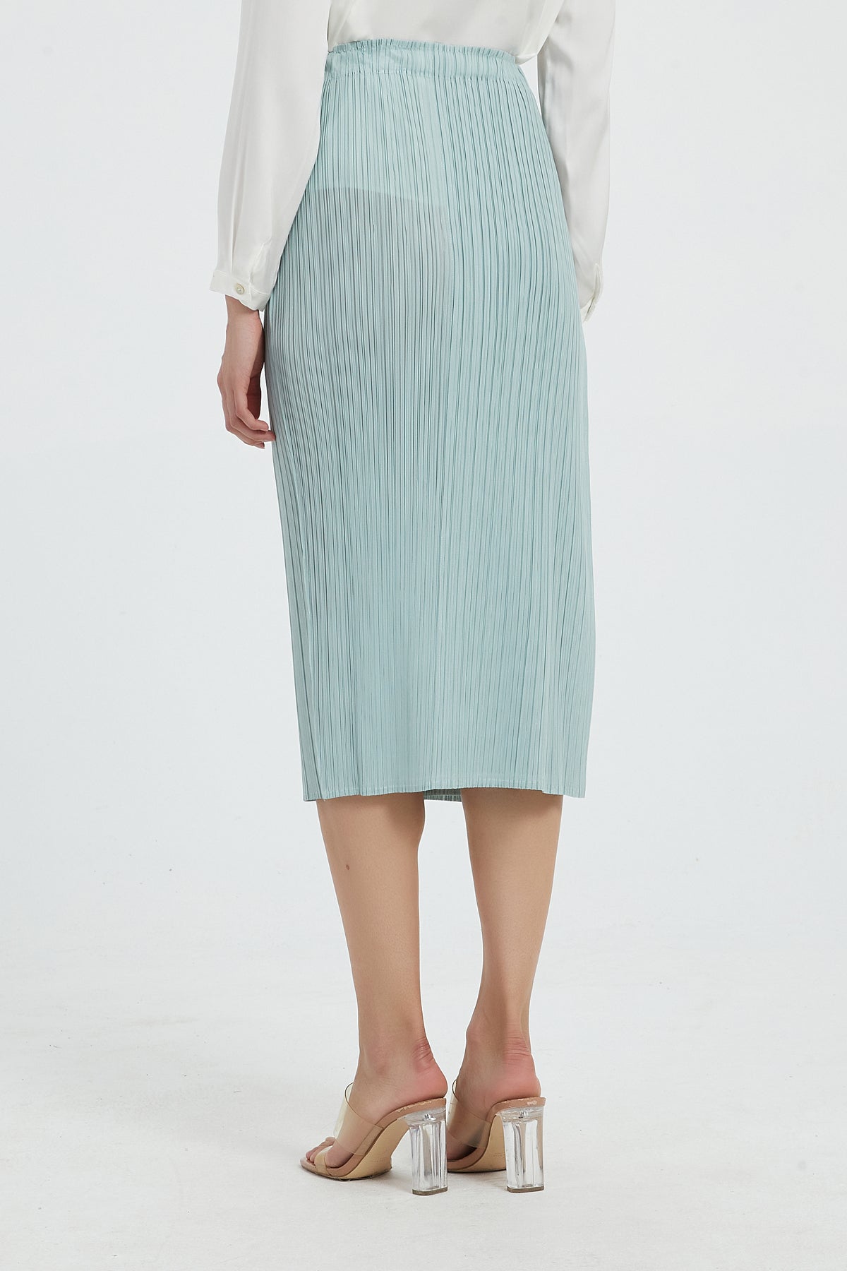 SKYE Giada Side Slit Pencil Pleated Skirt LG3
