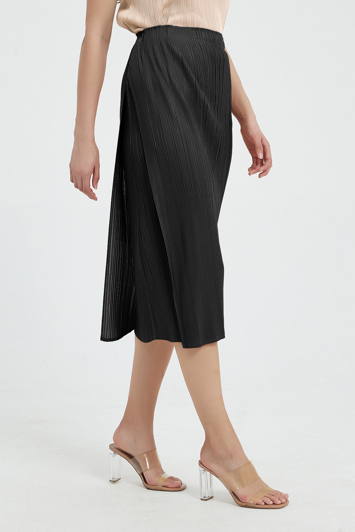 SKYE Giada Side Slit Pencil Pleated Skirt2