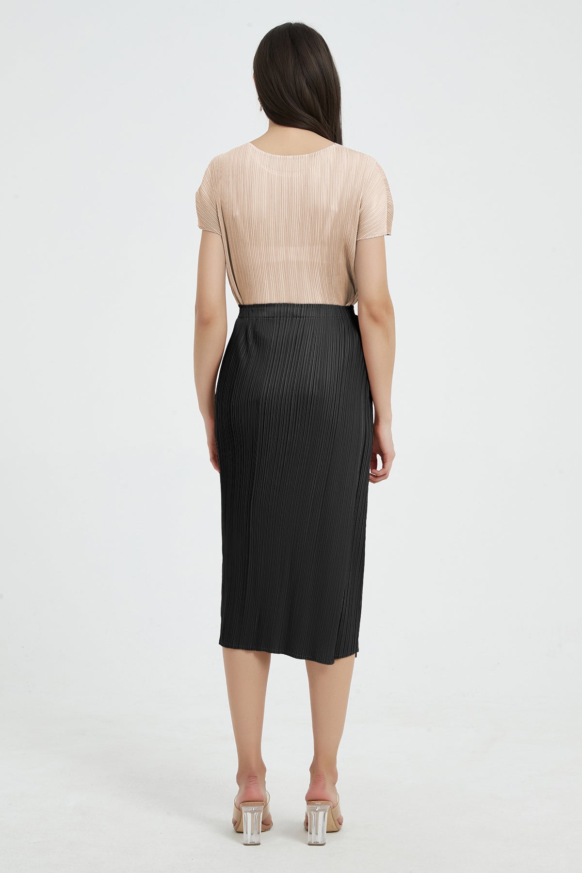 SKYE Giada Side Slit Pencil Pleated Skirt3