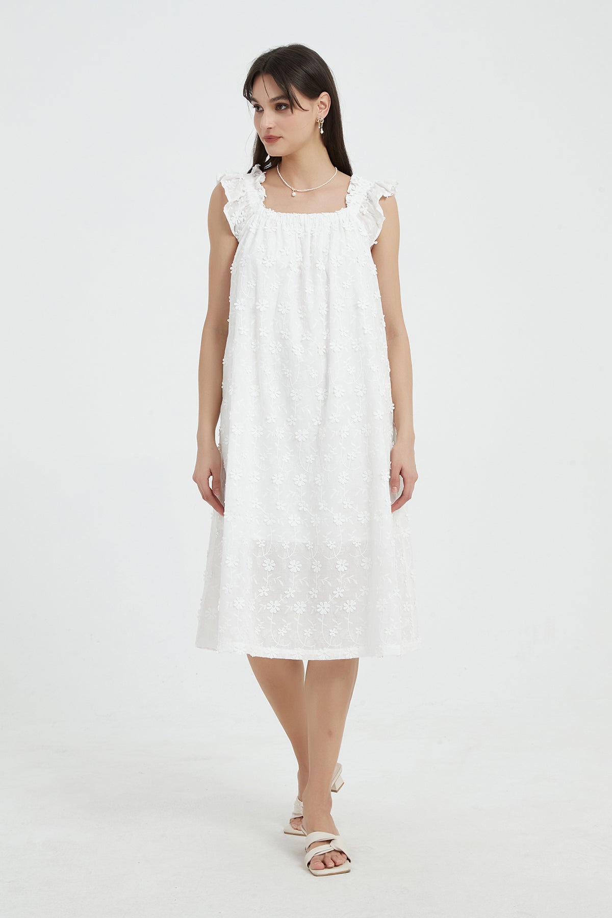 SKYE Juliet Cotton Floral Embroidered Dress