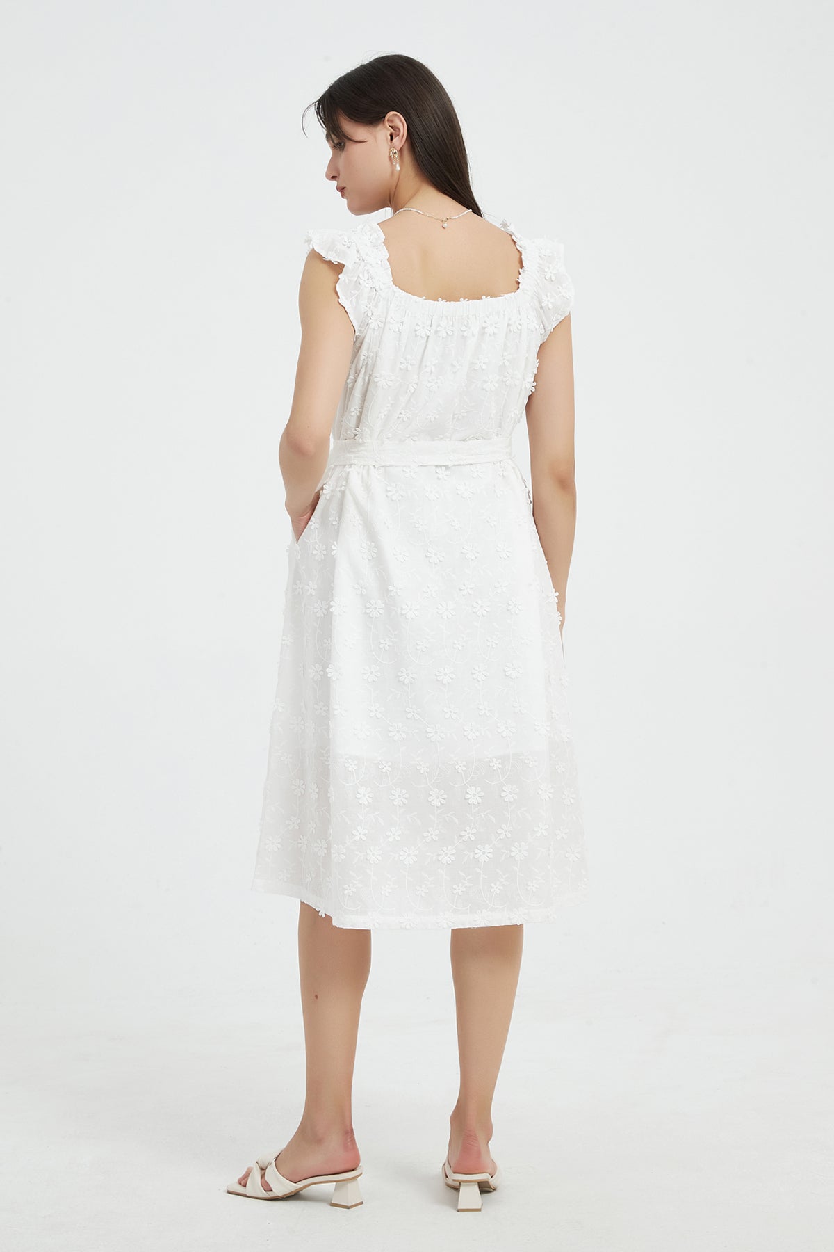 SKYE Juliet Cotton Floral Embroidered Dress1