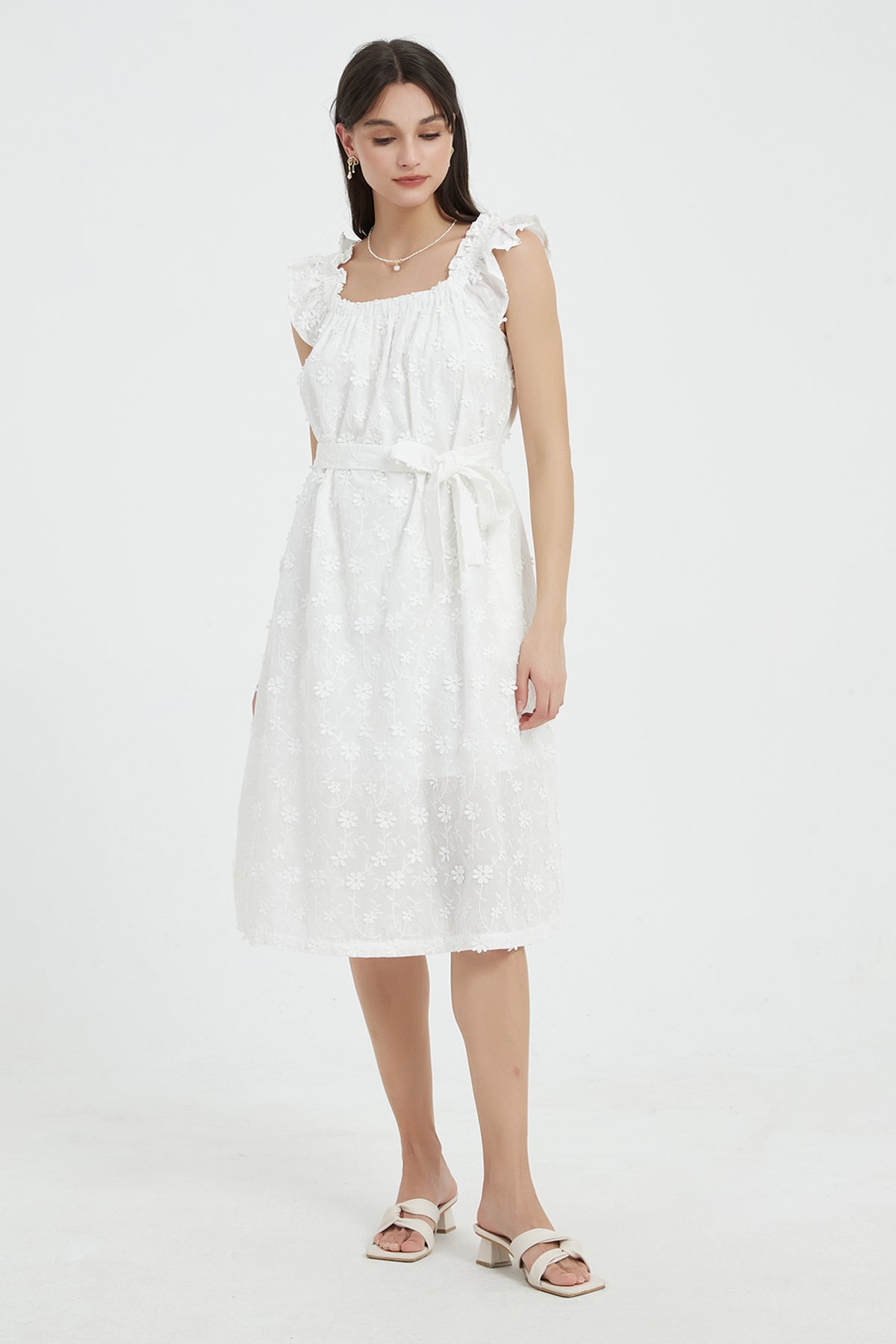 SKYE Juliet Cotton Floral Embroidered Dress3