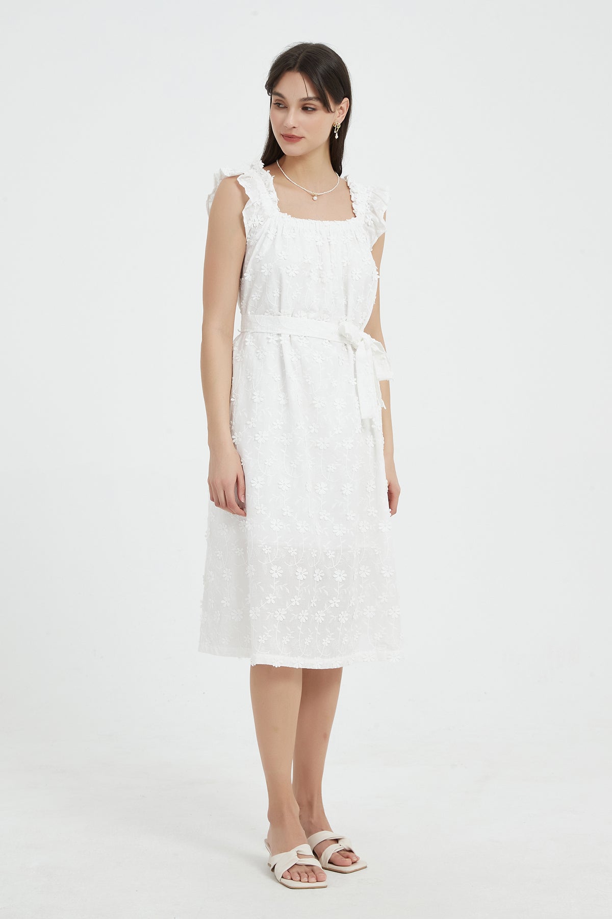 SKYE Juliet Cotton Floral Embroidered Dress5