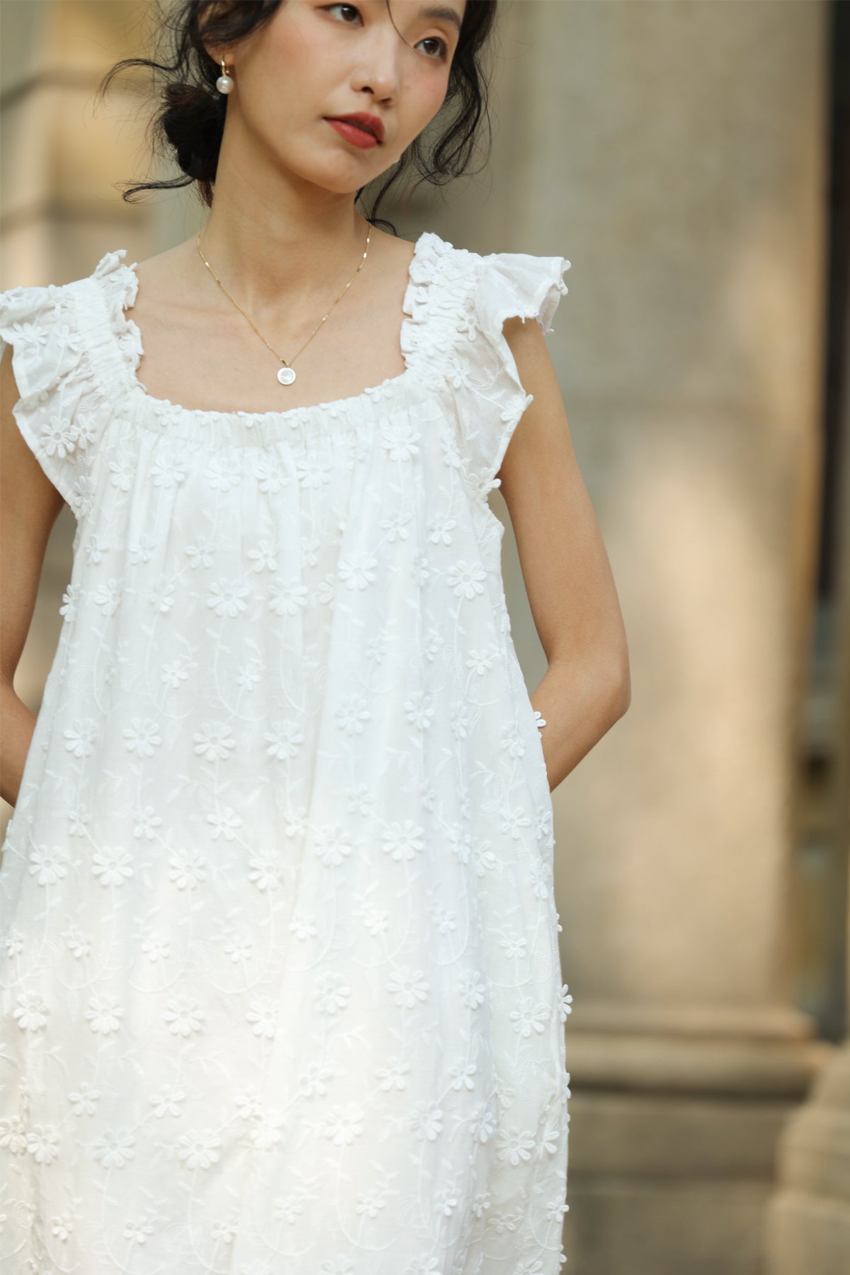 SKYE Juliet Cotton Floral Embroidered Dress8