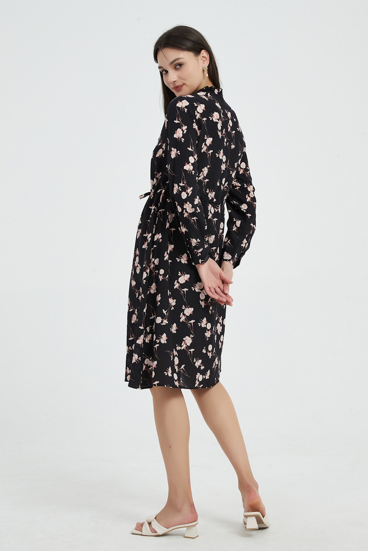 SKYE Liliana Tie Waist Washable Silk Dress 11