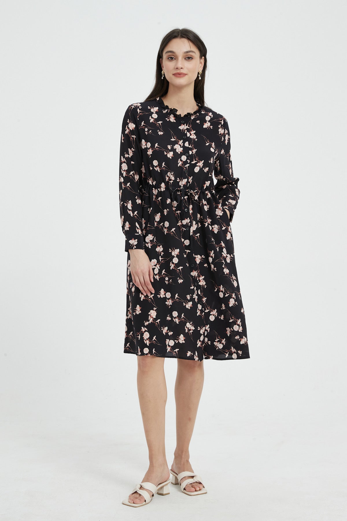 SKYE Liliana Tie Waist Washable Silk Dress 12