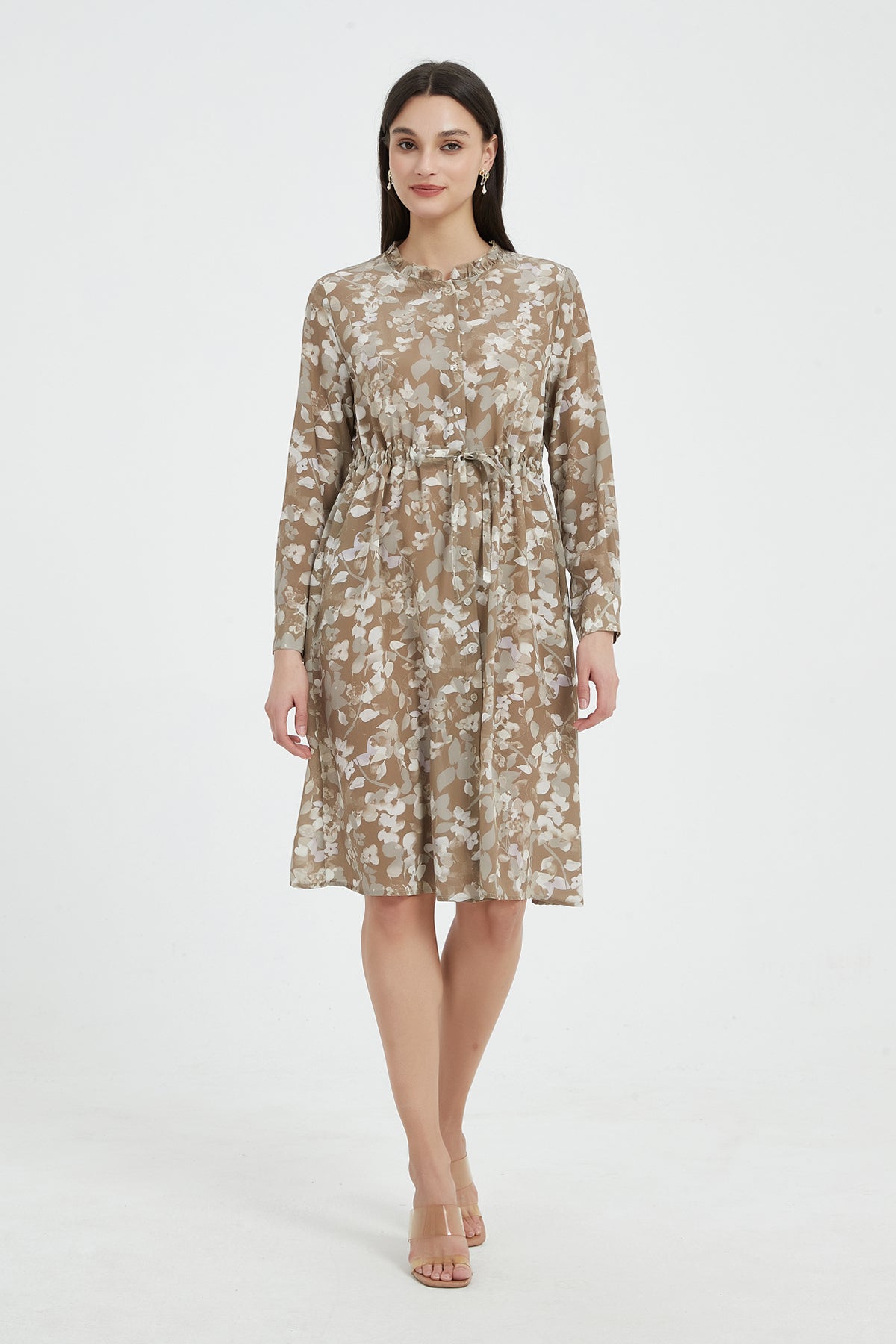 SKYE Liliana Tie Waist Washable Silk Dress