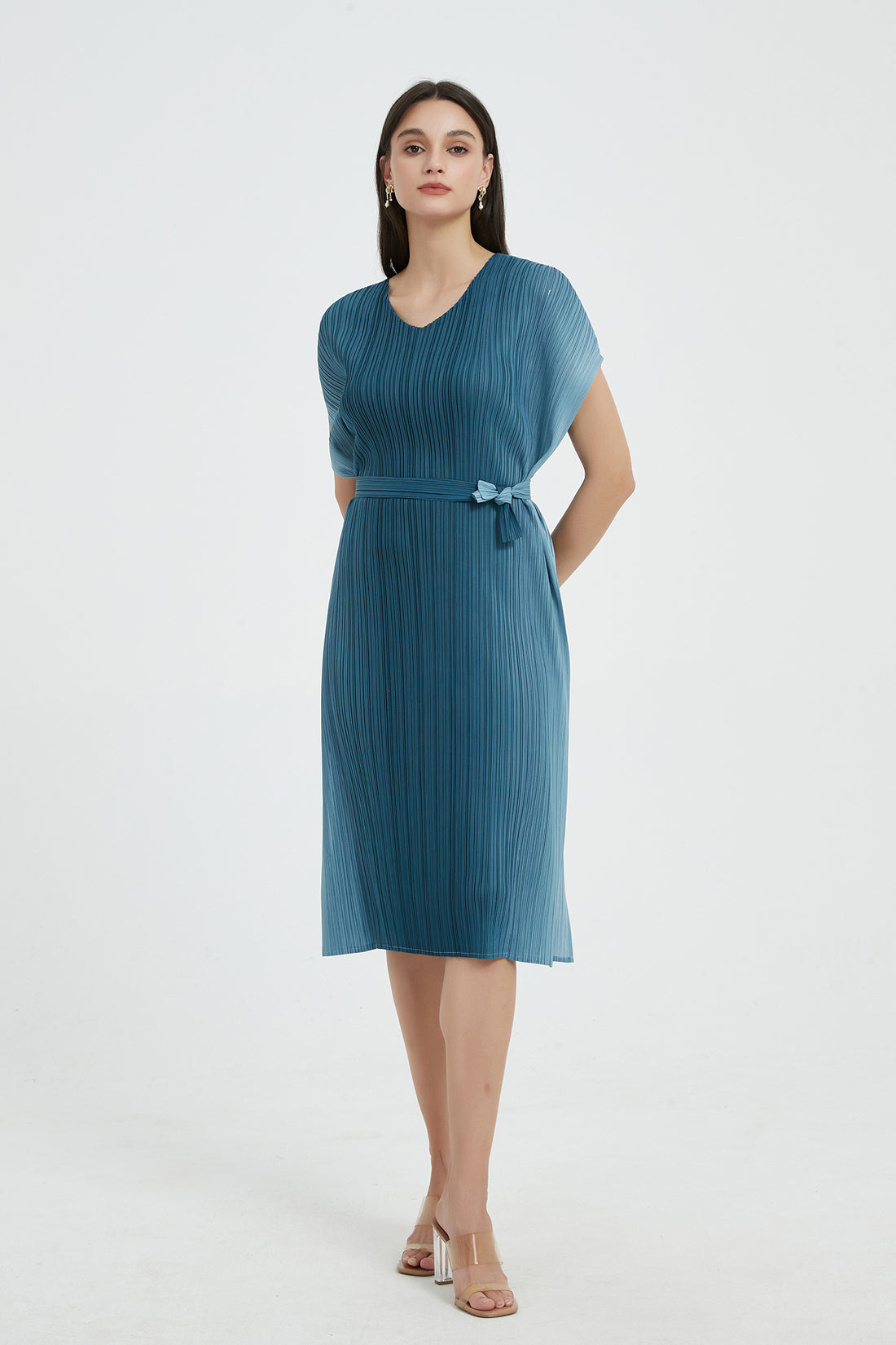 SKYE Louisa Ombre Tie Waist Midi dress