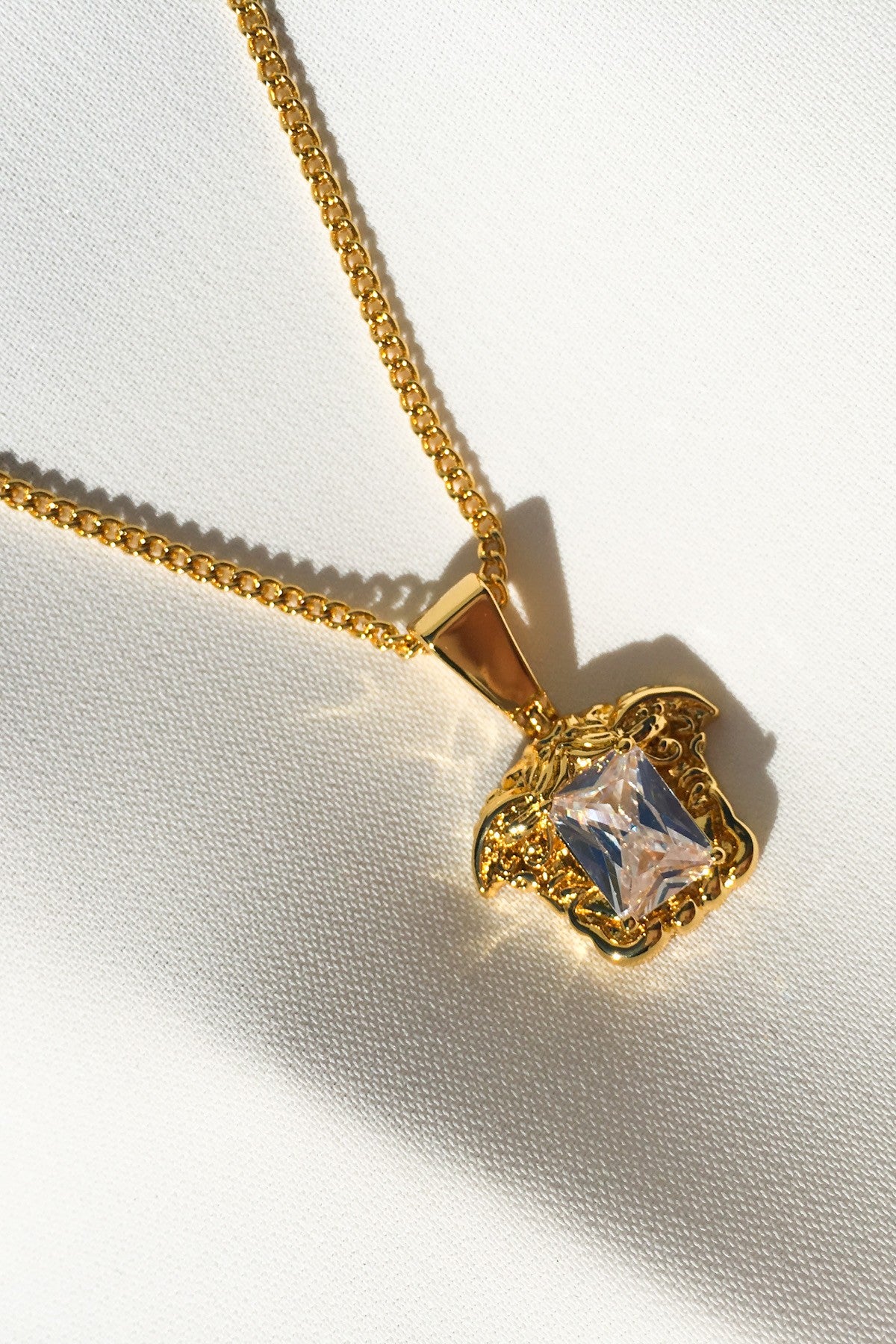 Real Quartz Necklace on 18kt Gold Plated Chain/ Joshua Tree Raw