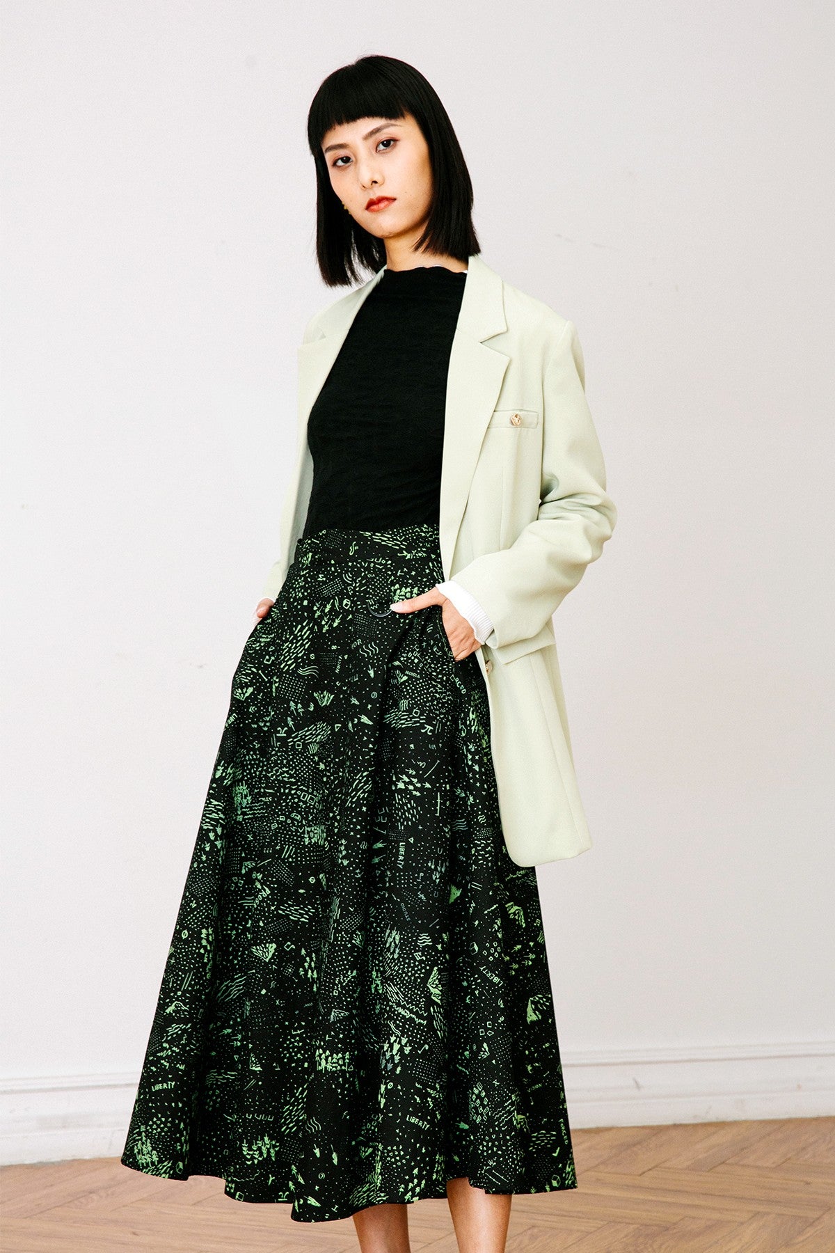 SKYE San Francisco SF California shop ethical sustainable modern chic minimalist luxury clothing women fashion Eloi Midi Skirt 5
