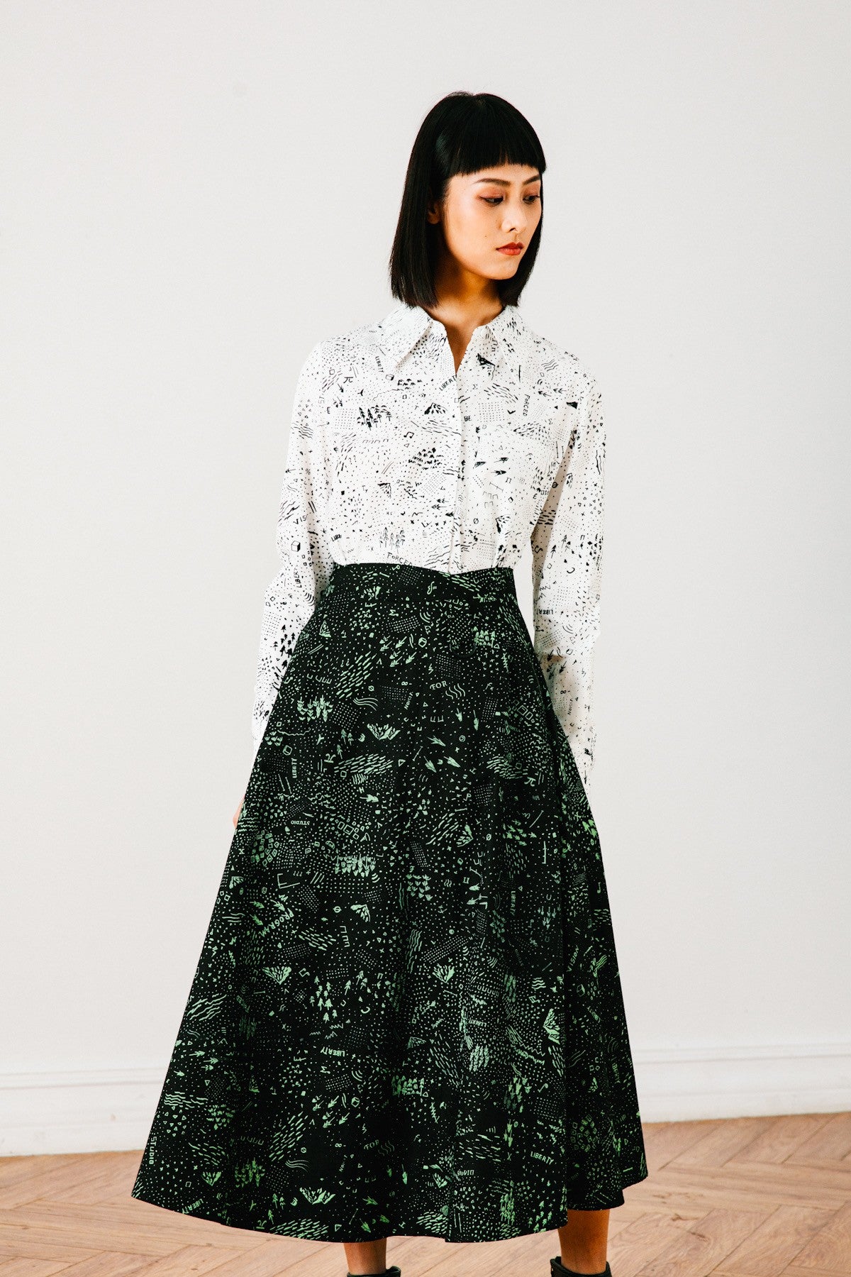 SKYE San Francisco SF California shop ethical sustainable modern chic minimalist luxury clothing women fashion Eloi Midi Skirt 7 1