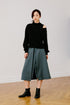 SKYE San Francisco SF California shop ethical sustainable modern chic minimalist luxury clothing women fashion Lulu Midi Skirt dark green 1