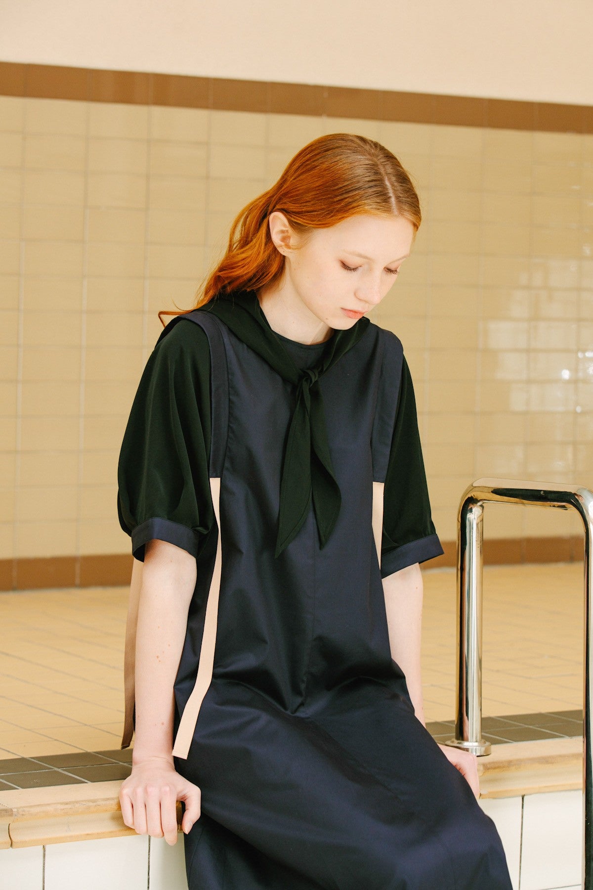 SKYE San Francisco SF California shop ethical sustainable modern minimalist luxury women fashion Enzo Dress blue 2