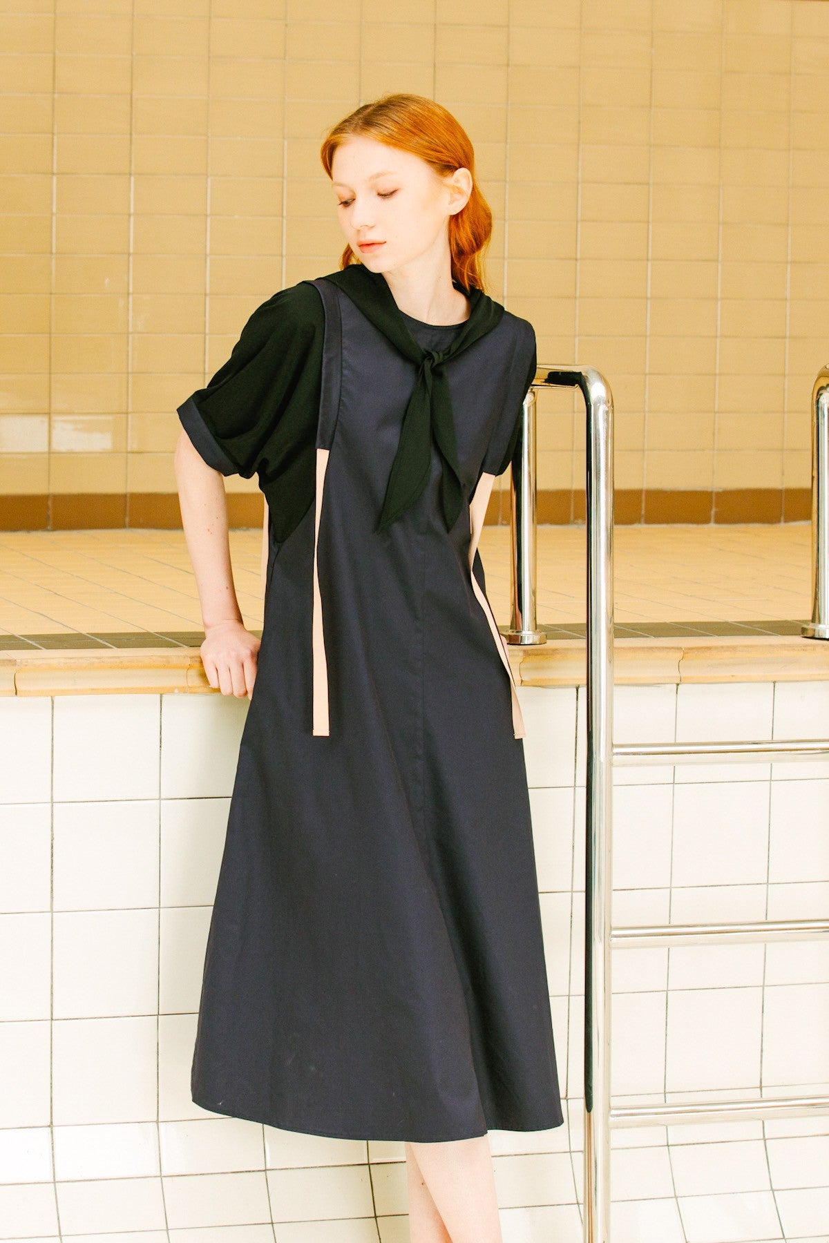 SKYE San Francisco SF California shop ethical sustainable modern minimalist luxury women fashion Enzo Dress blue 3