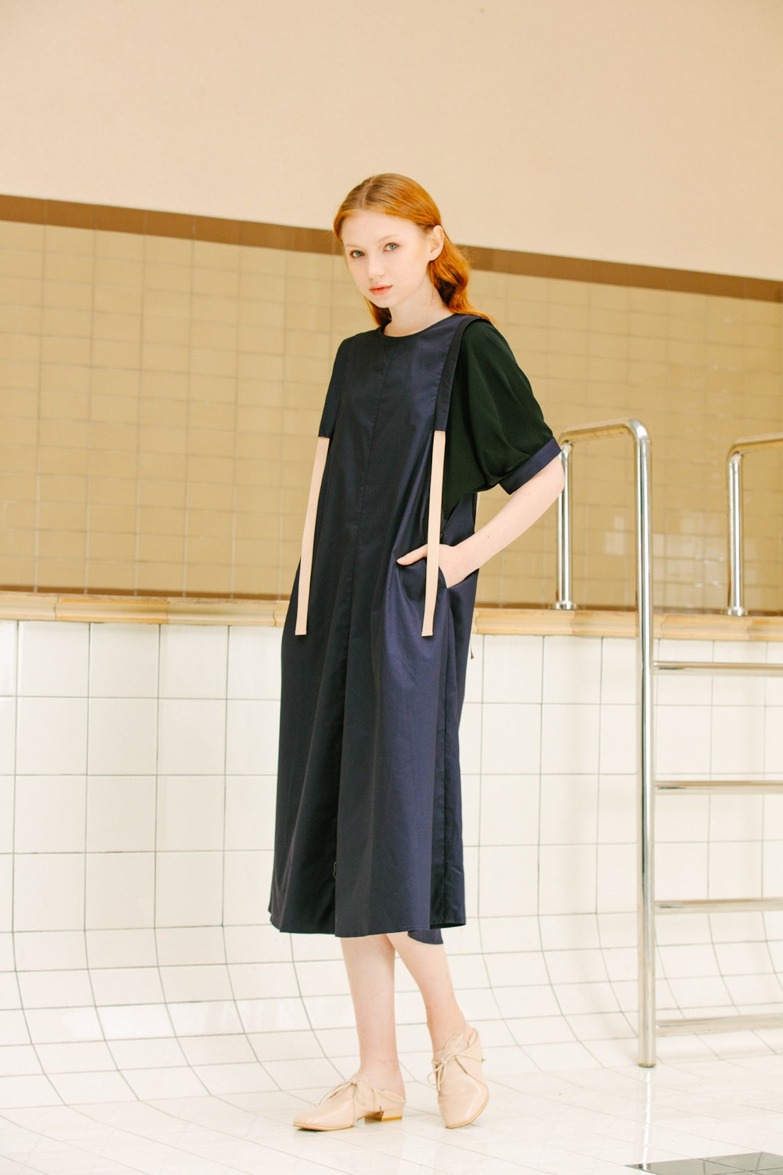 SKYE San Francisco SF California shop ethical sustainable modern minimalist luxury women fashion Enzo Dress blue 4