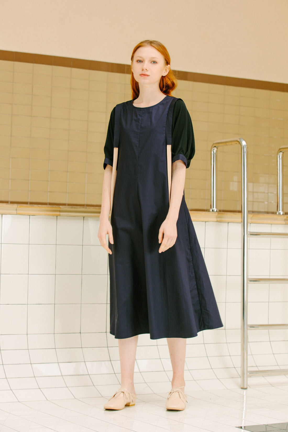 SKYE San Francisco SF California shop ethical sustainable modern minimalist luxury women fashion Enzo Dress blue 5