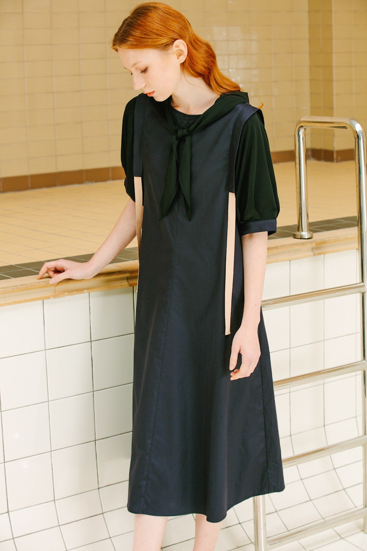 SKYE San Francisco SF California shop ethical sustainable modern minimalist luxury women fashion Enzo Dress blue