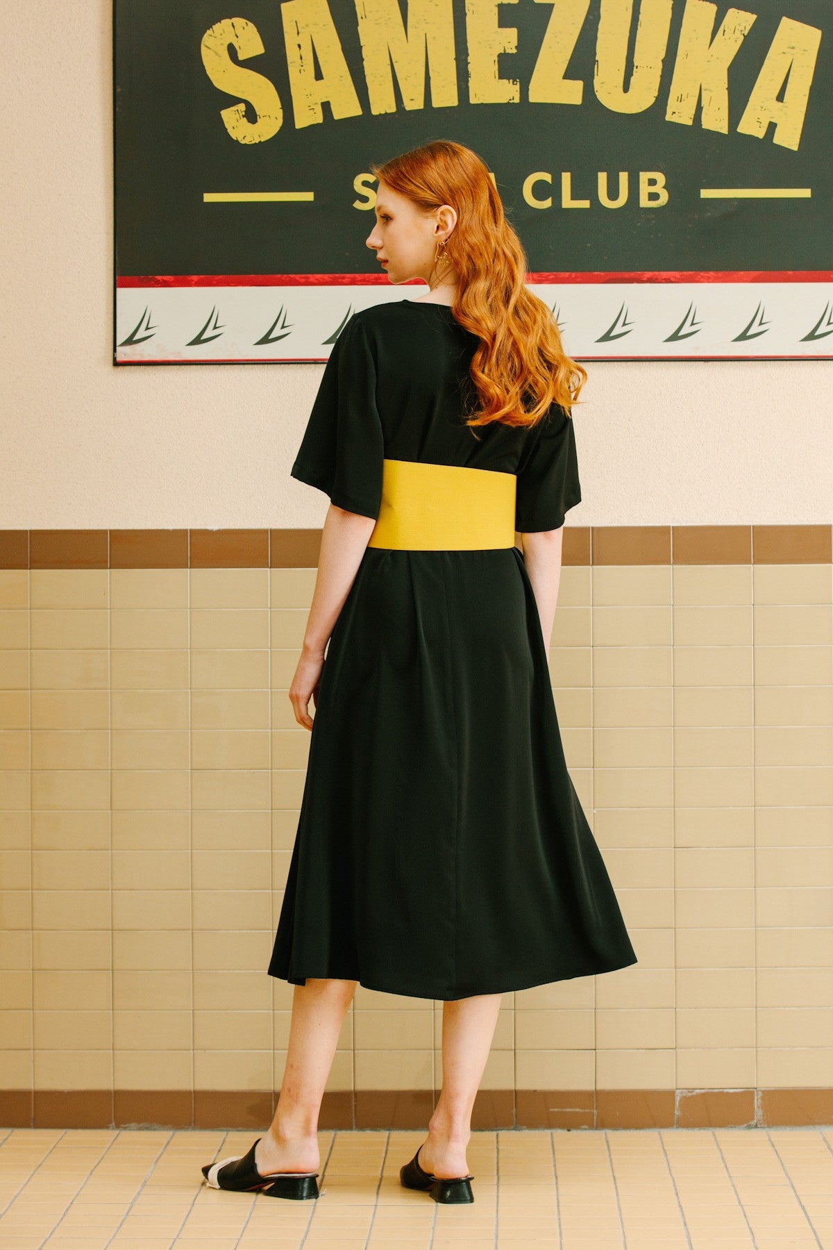 SKYE San Francisco SF California shop ethical sustainable modern minimalist luxury women fashion Lael Dress with Belt black 2