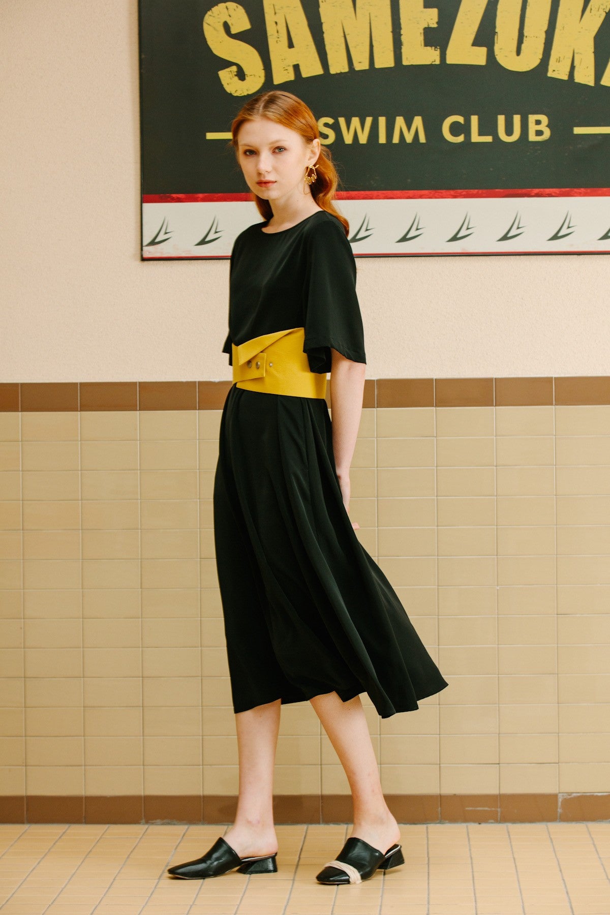 SKYE San Francisco SF California shop ethical sustainable modern minimalist luxury women fashion Lael Dress with Belt black 5