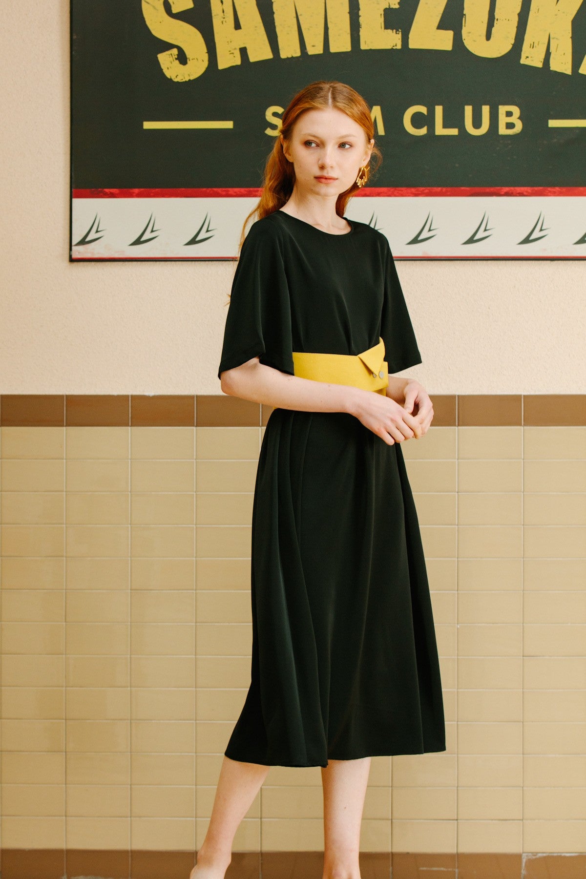 SKYE San Francisco SF California shop ethical sustainable modern minimalist luxury women fashion Lael Dress with Belt black 6