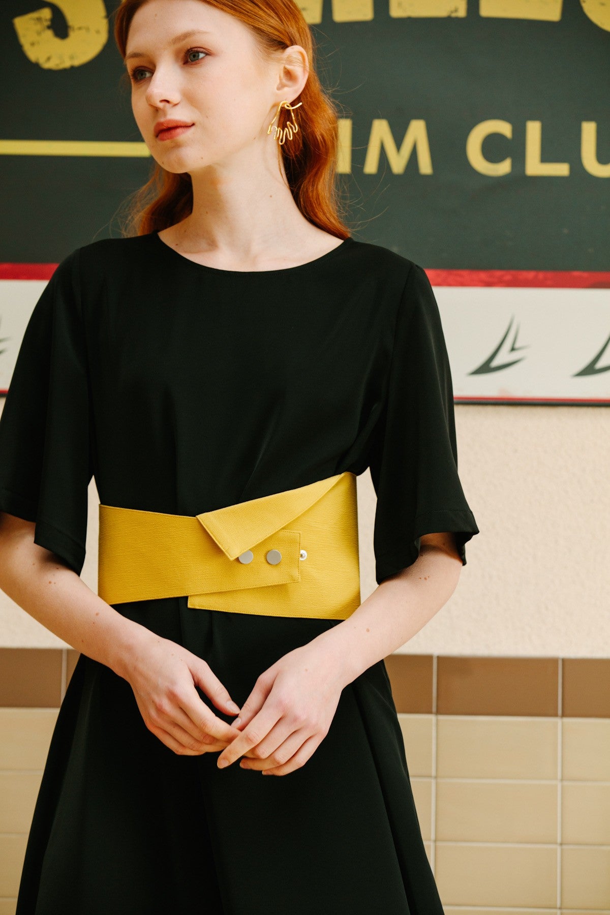 SKYE San Francisco SF California shop ethical sustainable modern minimalist luxury women fashion Lael Dress with Belt black