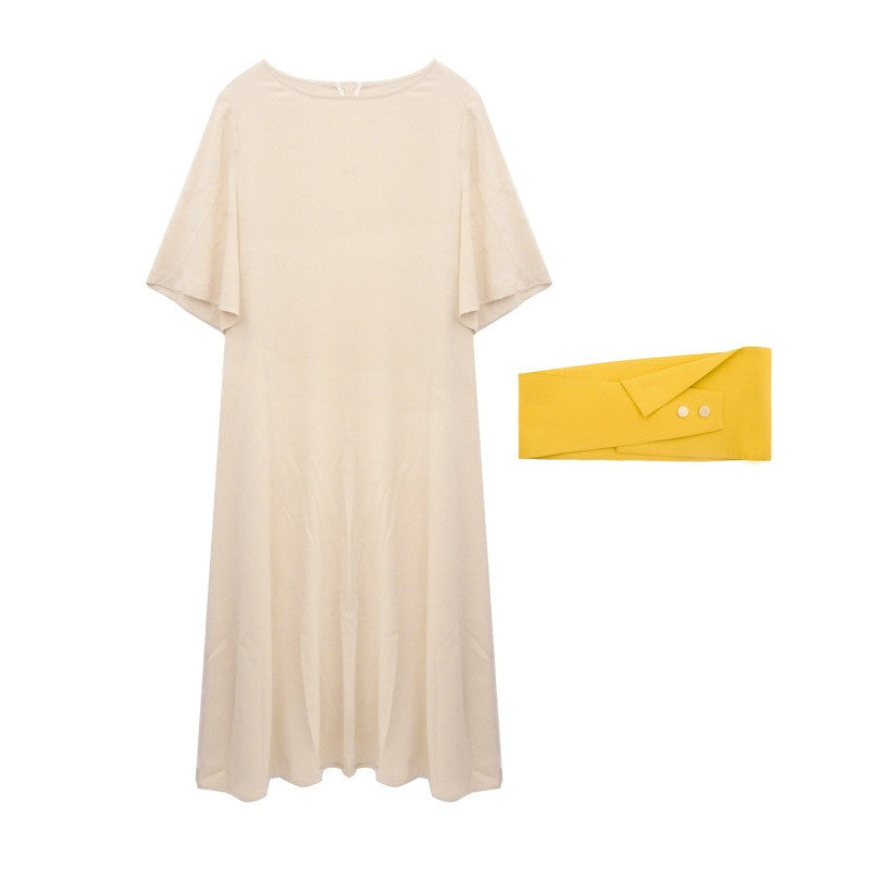 SKYE San Francisco SF California shop ethical sustainable modern minimalist luxury women fashion Lael Dress with Belt details