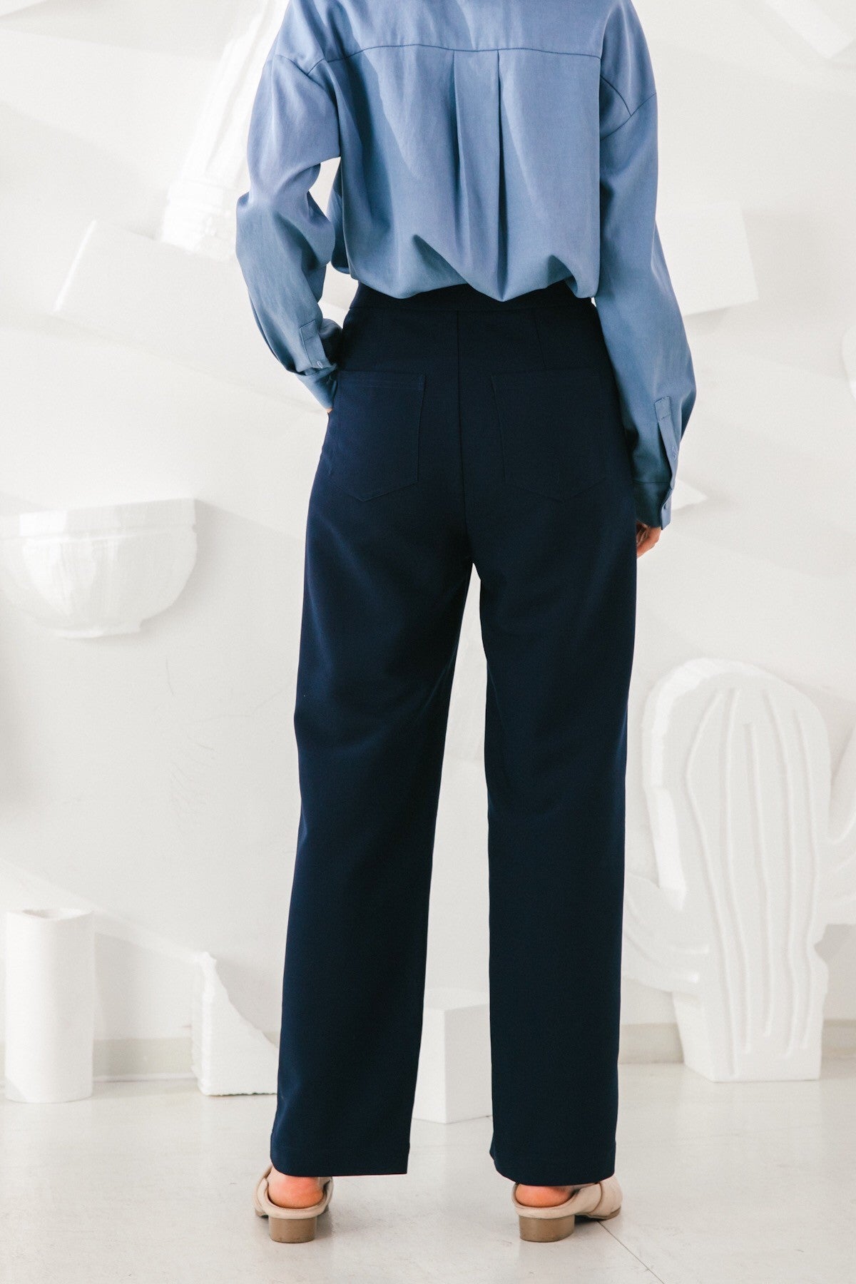 SKYE San Francisco SF California shop ethical sustainable modern minimalist quality women clothing fashion Esmée Pants blue 5
