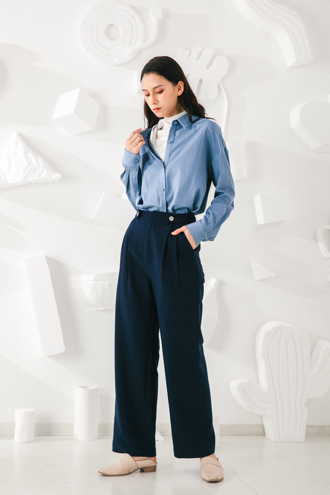 SKYE San Francisco SF California shop ethical sustainable modern minimalist quality women clothing fashion Esmée Pants blue 6