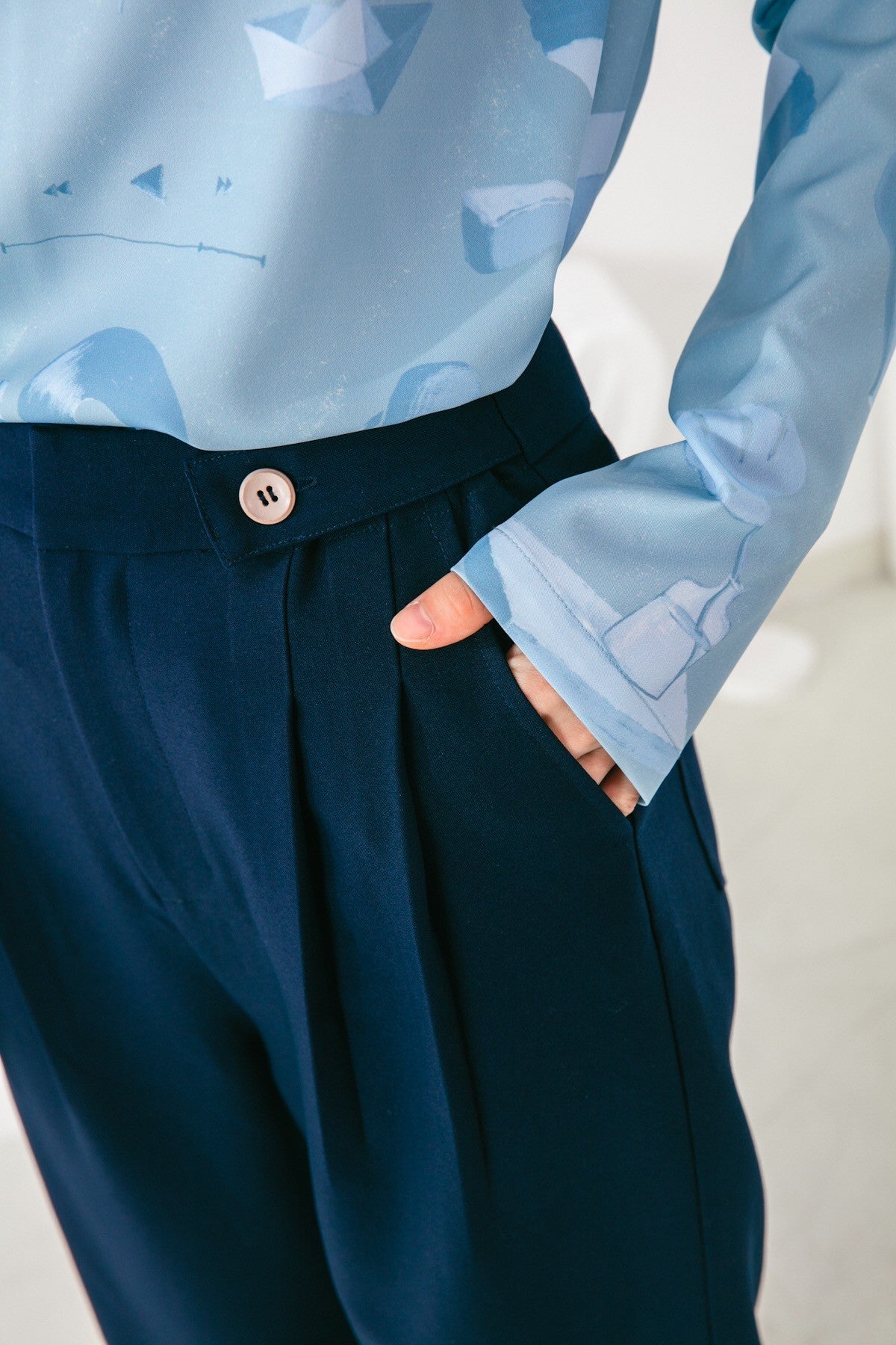 SKYE San Francisco SF California shop ethical sustainable modern minimalist quality women clothing fashion Esmée Pants blue