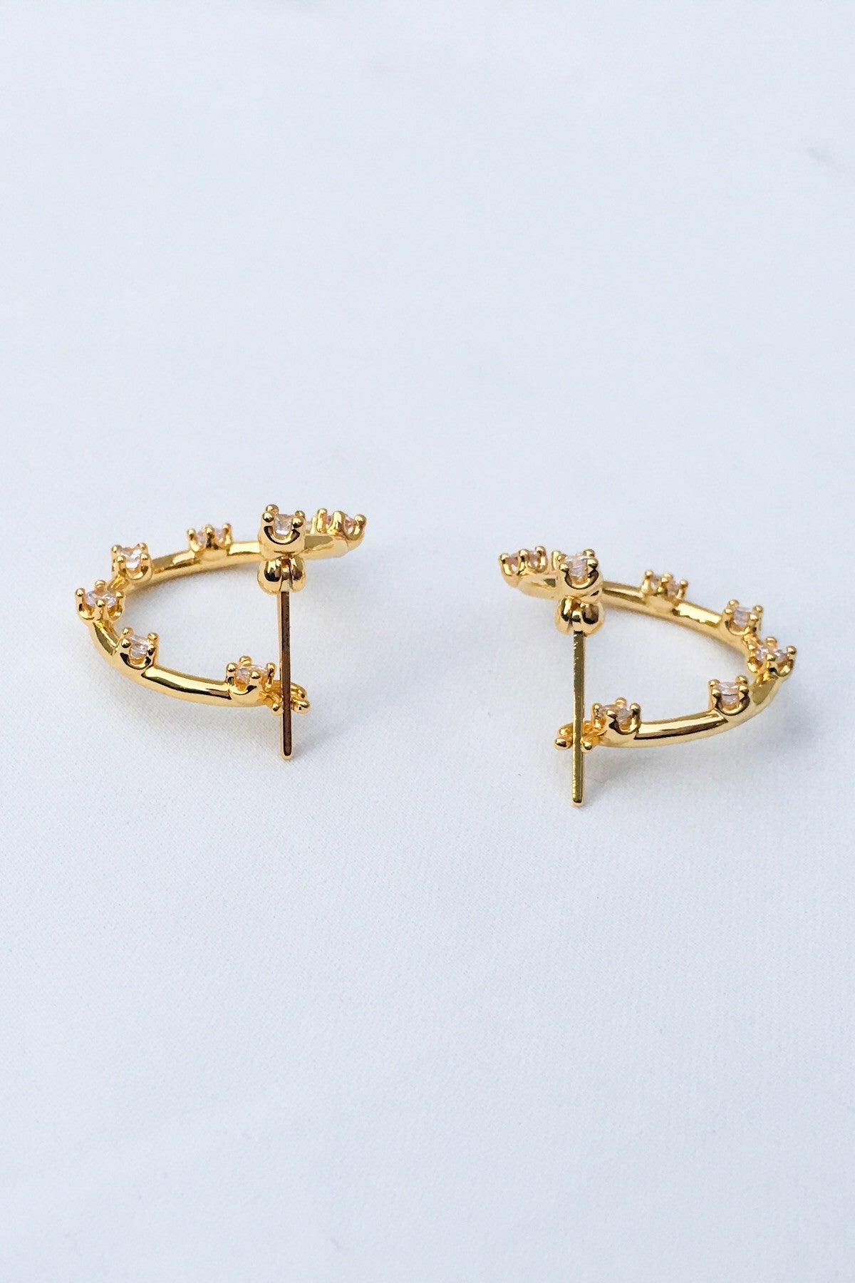 SKYE San Francisco SF California shop ethical sustainable modern minimalist quality women jewelry Leonila 18K Gold Earrings circular diamond 2