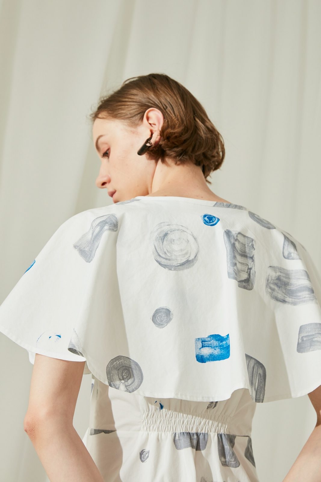 SKYE San Francisco SF ethical modern minimalist quality women clothing fashion Miranda Hand Drawn Print Dress blue