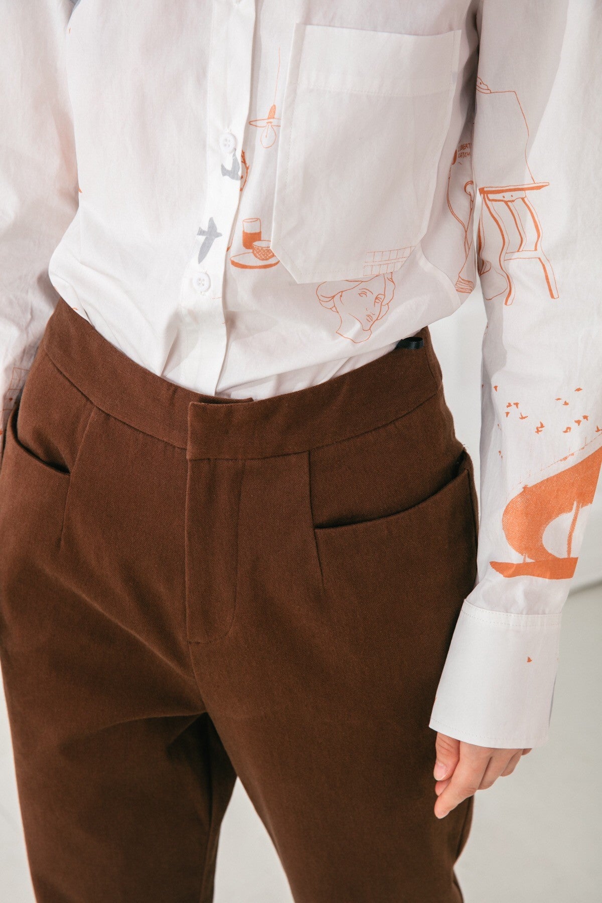 SKYE San Francisco SF shop ethical modern minimalist quality women clothing fashion André Pants brown 3