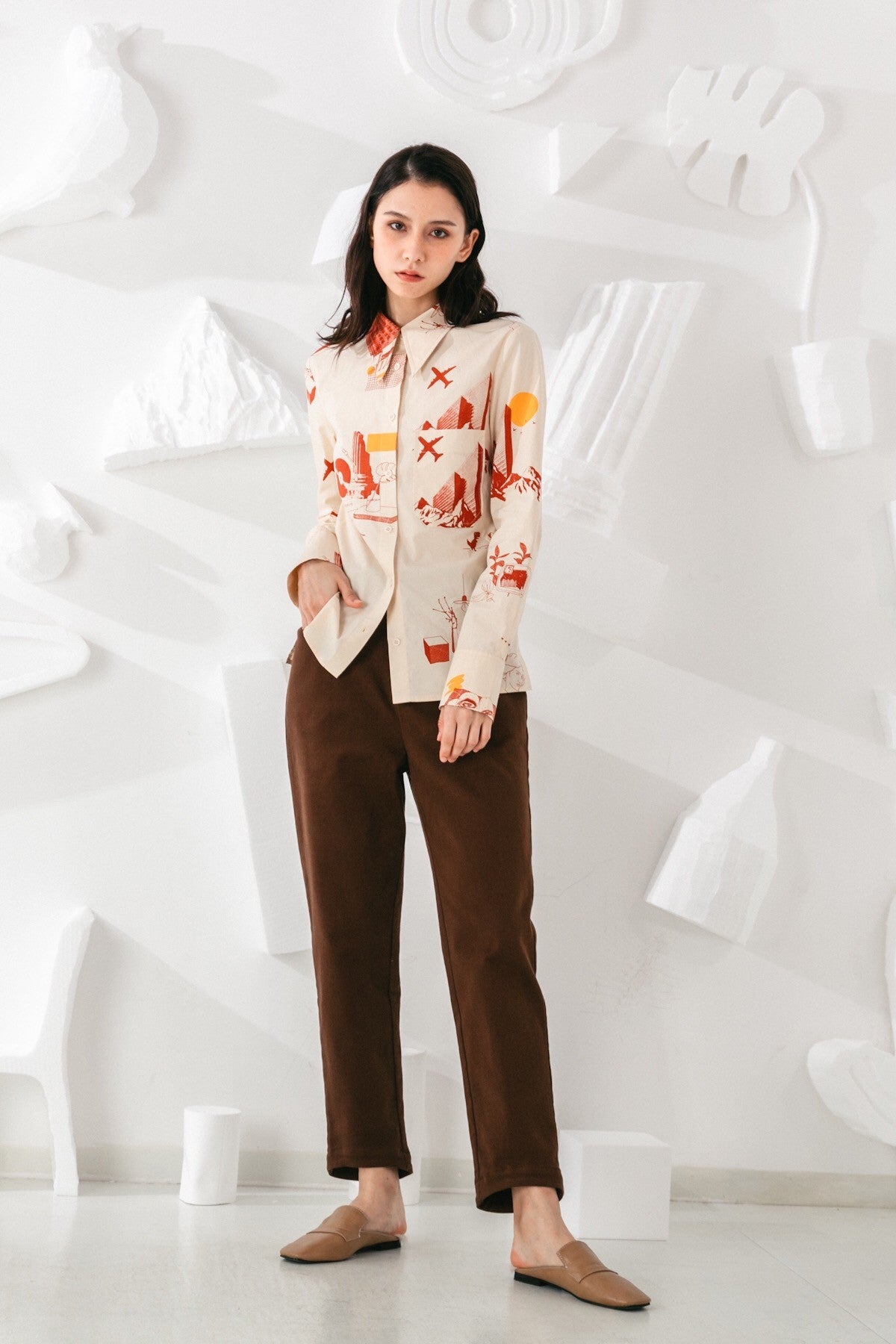 SKYE San Francisco SF shop ethical modern minimalist quality women clothing fashion André Pants brown 6