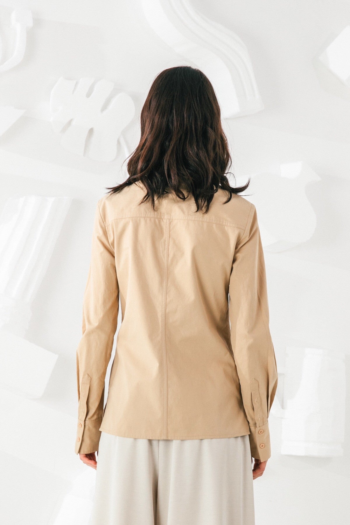 SKYE San Francisco SF shop ethical modern minimalist quality women clothing fashion Audrey Shirt beige 6
