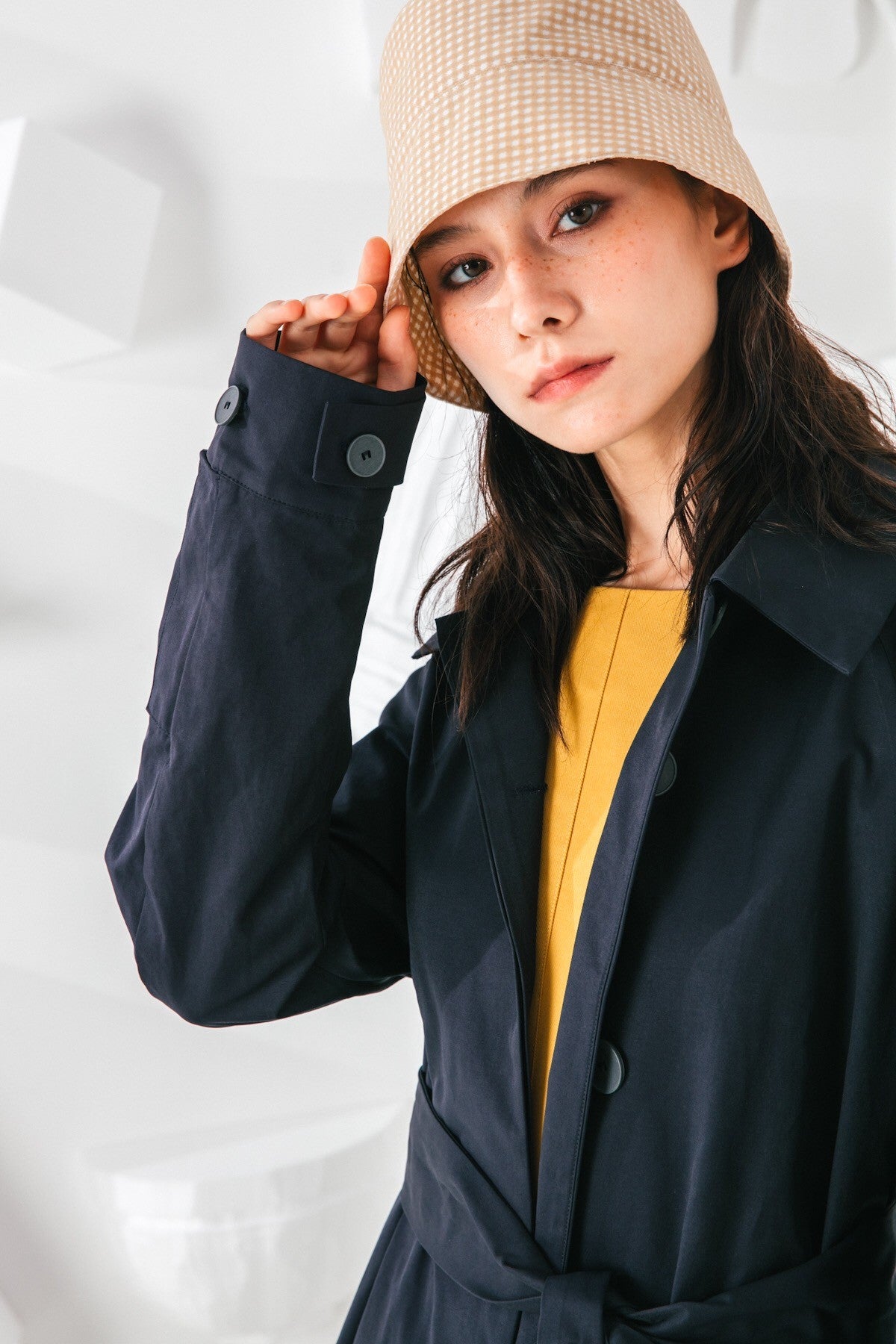 SKYE San Francisco SF shop ethical modern minimalist quality women clothing fashion Coraline Trench Coat blue 6